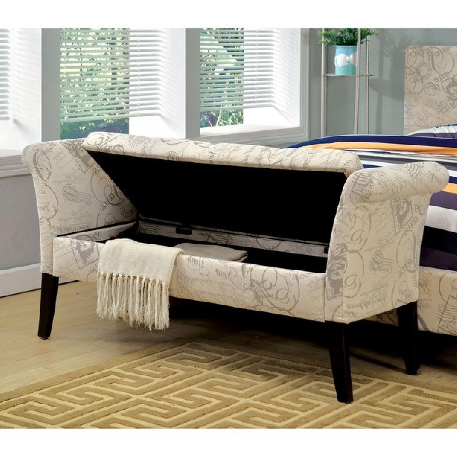 Furniture of America Dohshey French Style Fabric Storage Bench - image-4