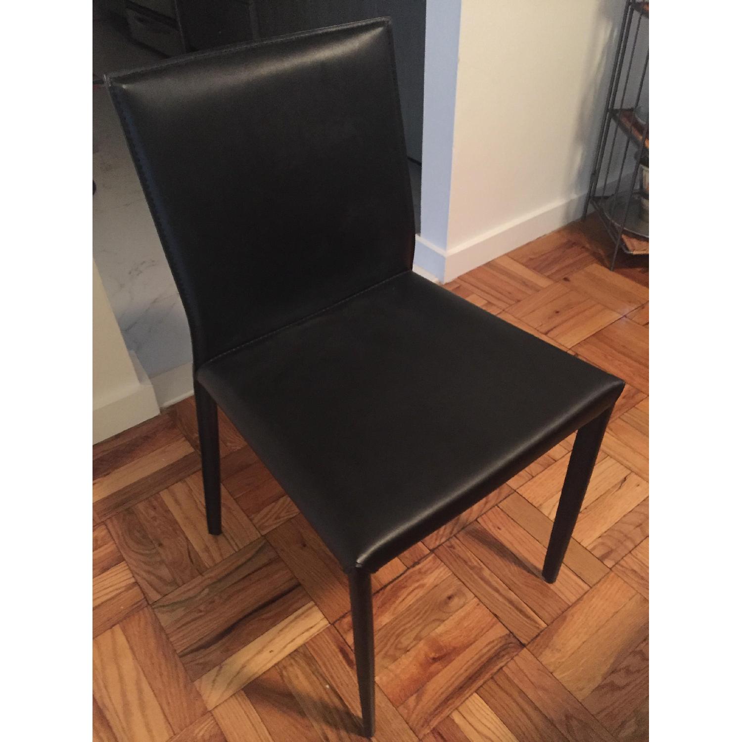 Room & Board Leather Wrapped Dining Chairs - image-1