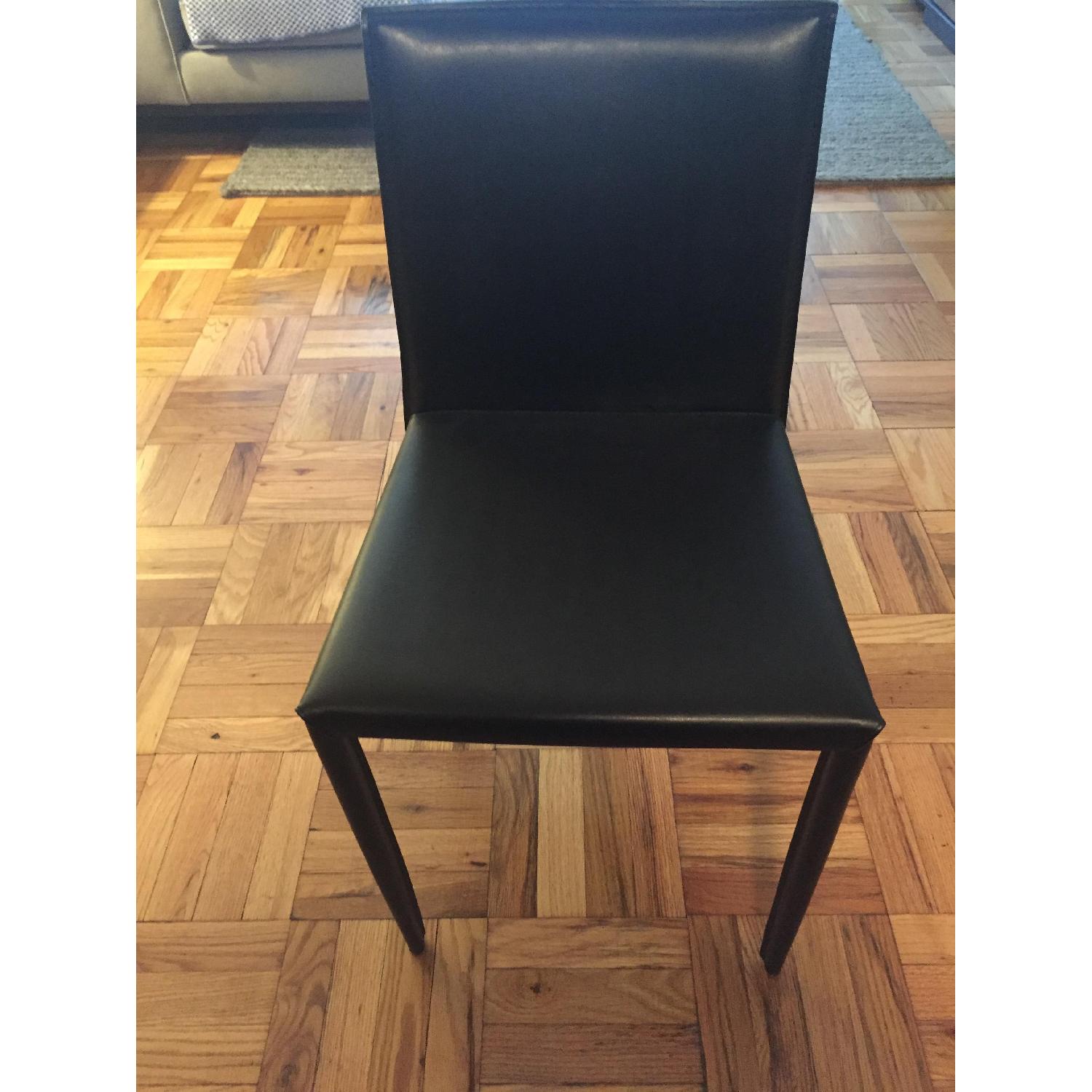 Room & Board Leather Wrapped Dining Chairs - image-2