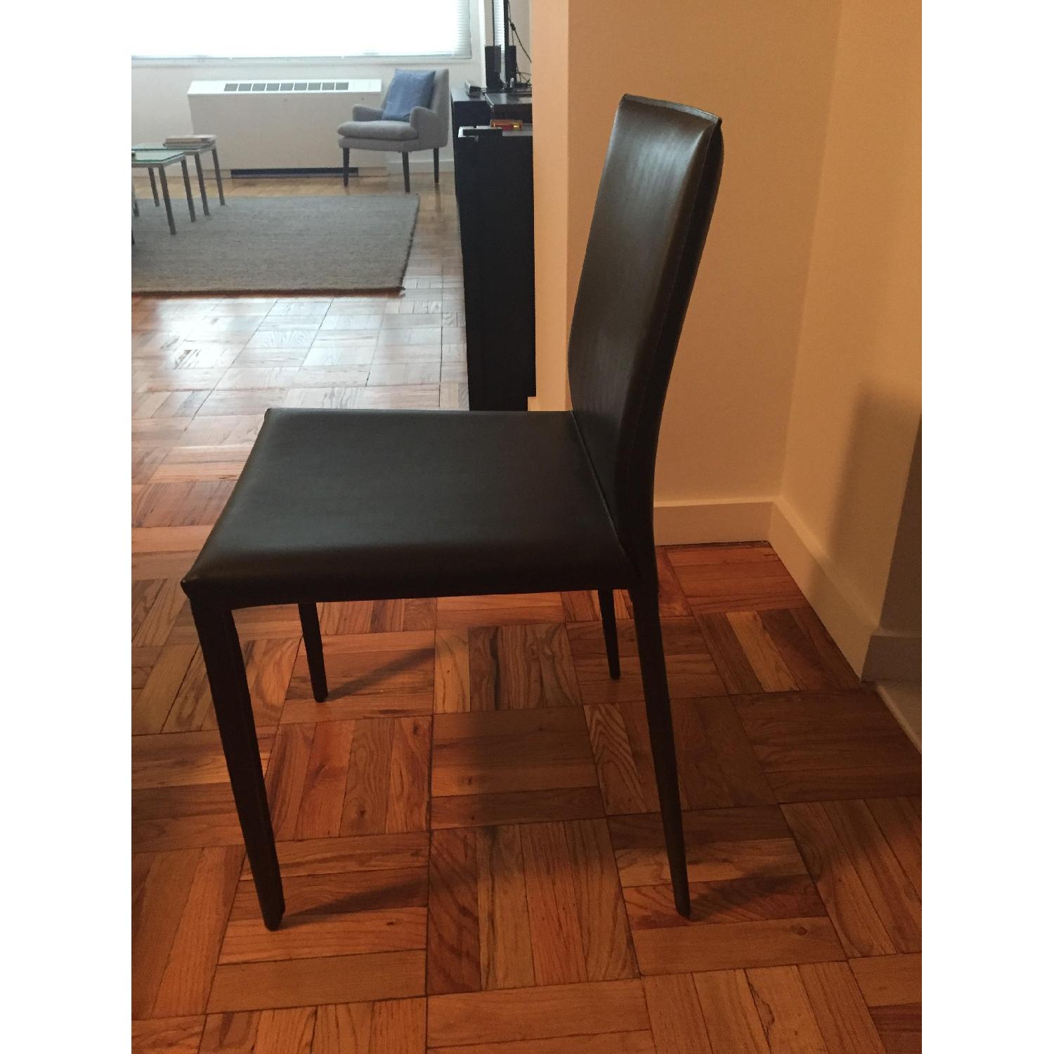 Room & Board Leather Wrapped Dining Chairs - image-3