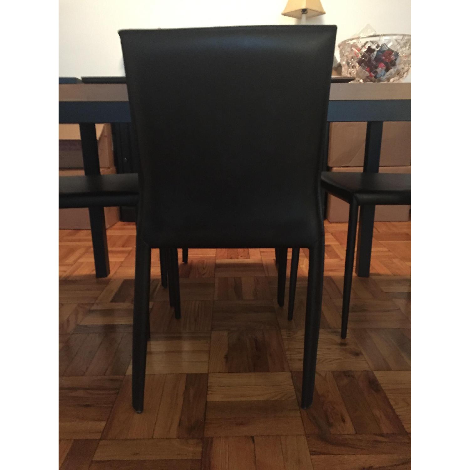 Room & Board Leather Wrapped Dining Chairs - image-4