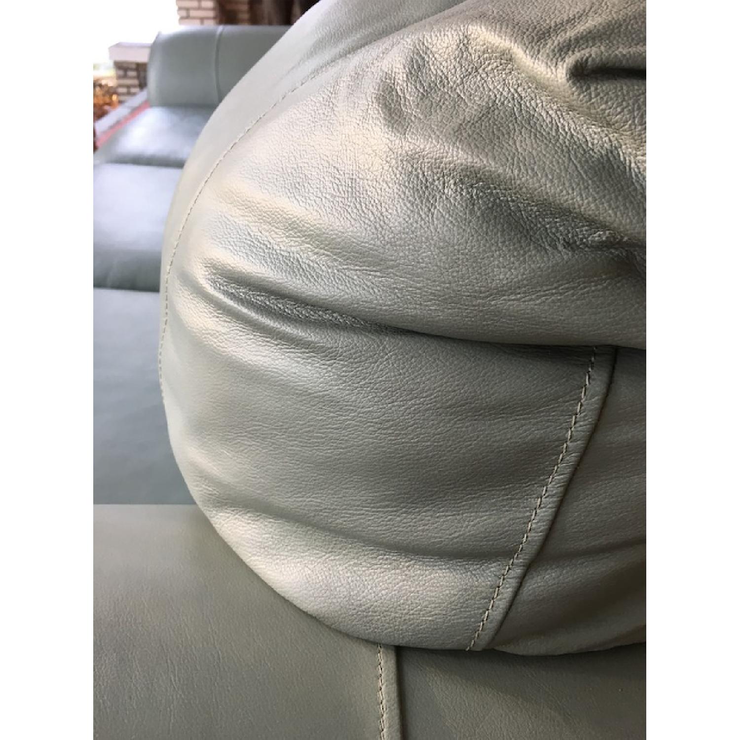 Ashley's Light Blue Leather Sofa - image-6