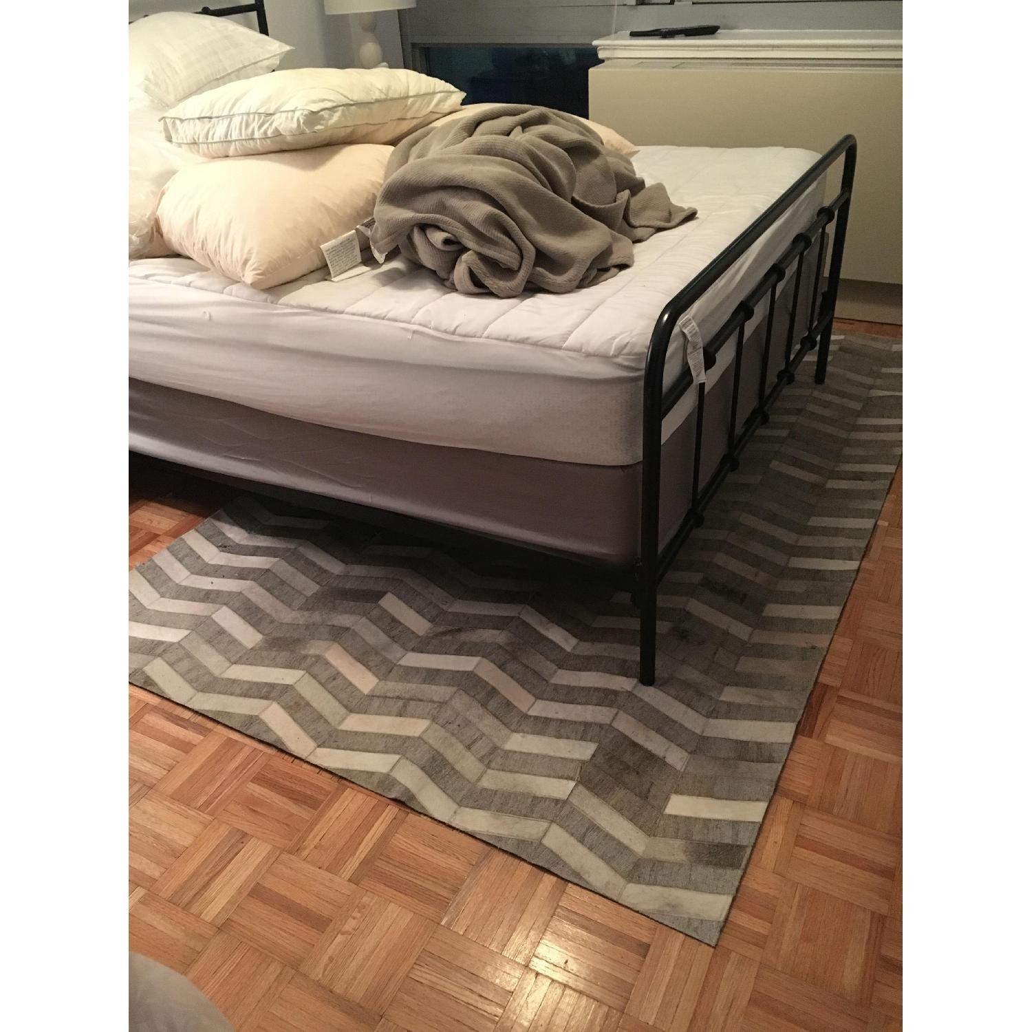 Bashian Cowhide Chevron Texture Area Rug - image-1