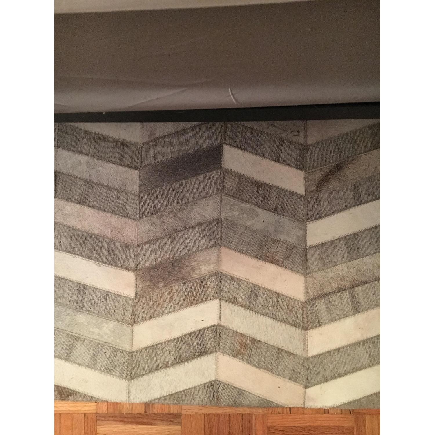 Bashian Cowhide Chevron Texture Area Rug - image-2