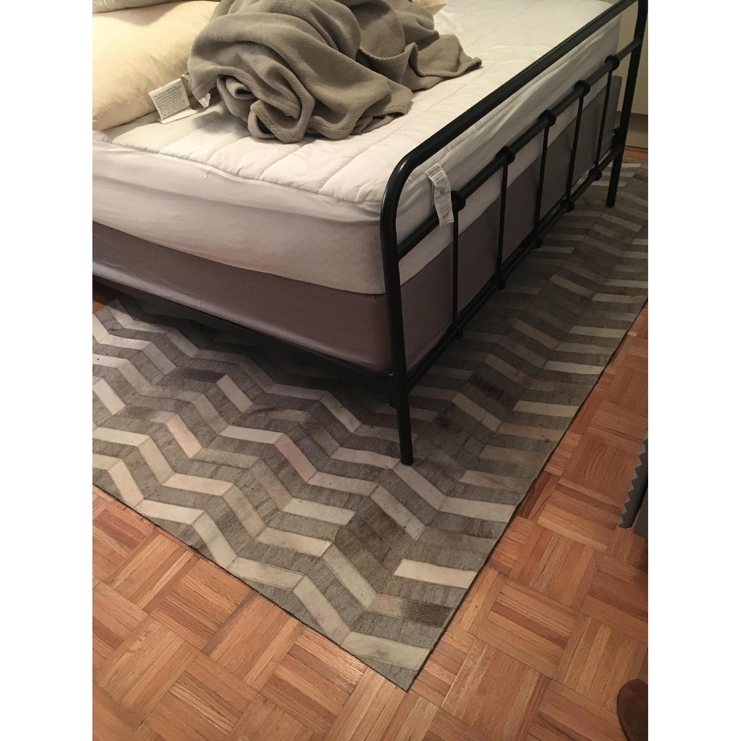 Bashian Cowhide Chevron Texture Area Rug - image-3