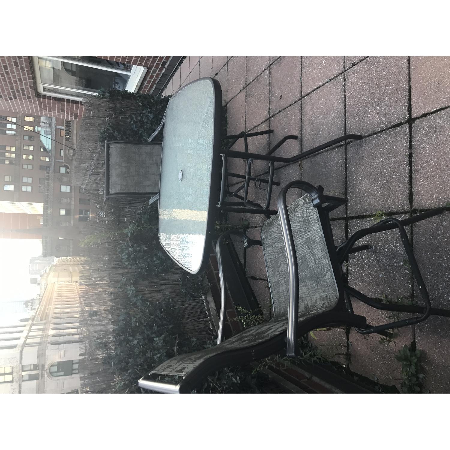 Bar Height Outdoor Table w/ 2 Swivel Chairs - image-3