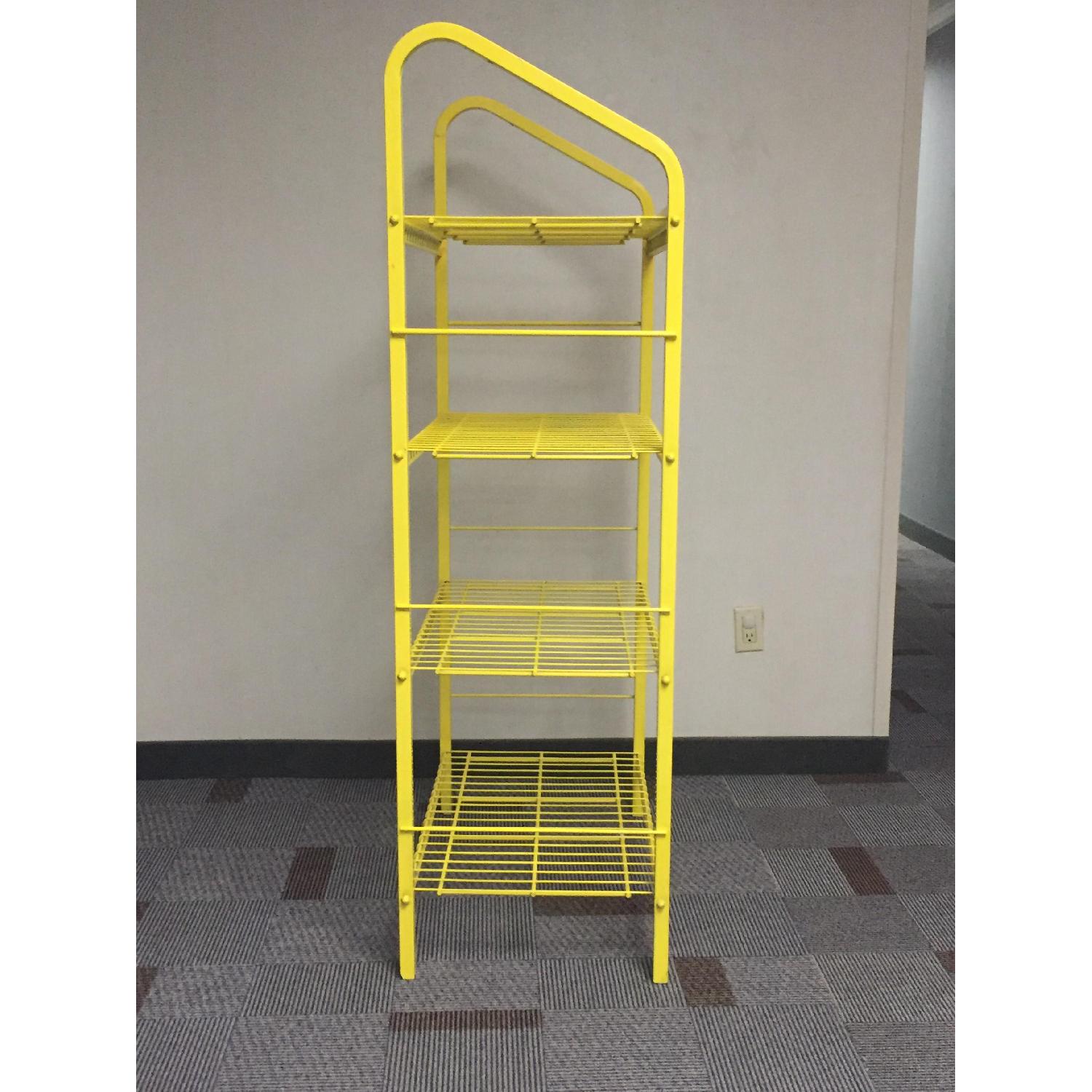 Vintage Yellow Metal Shelving Unit - image-1