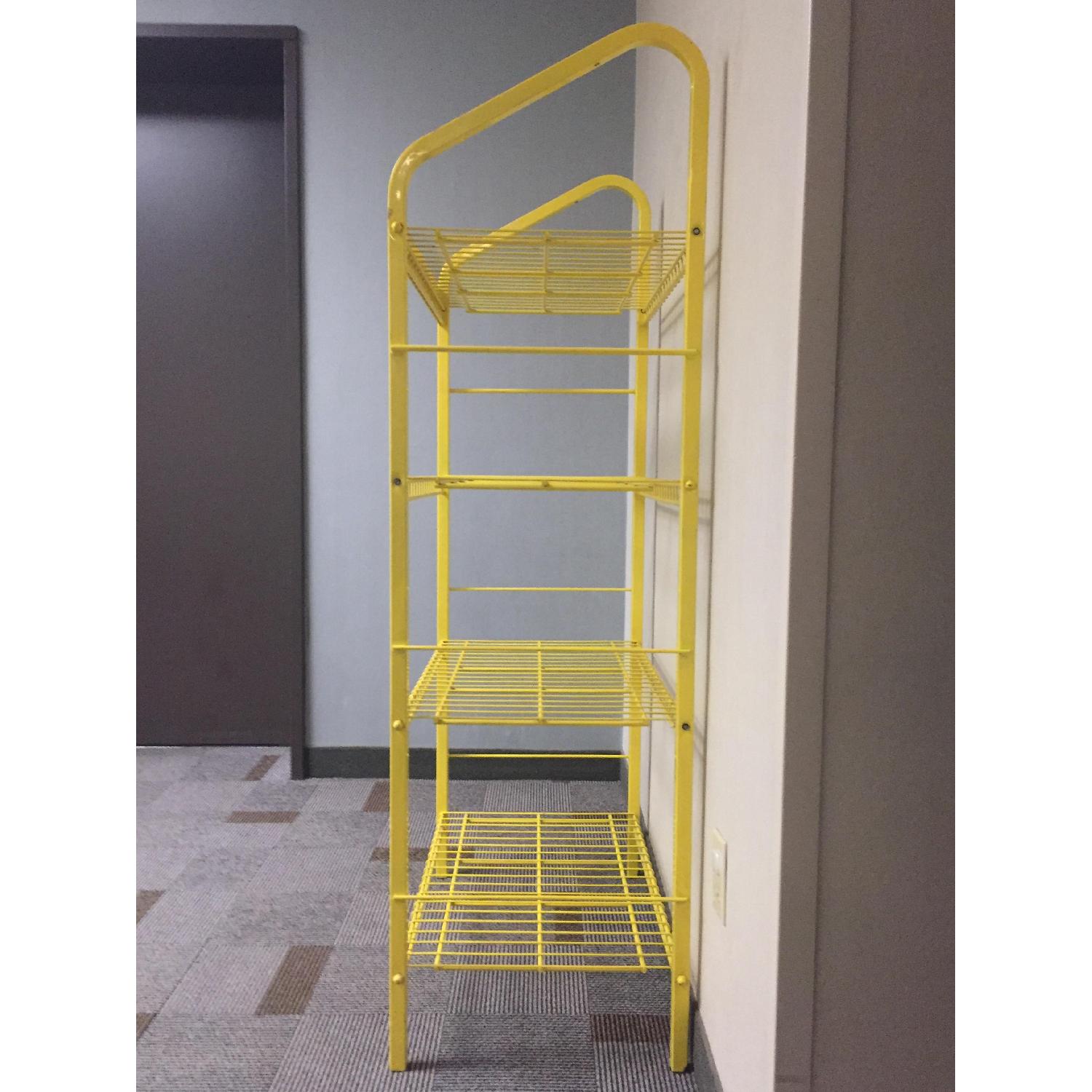 Vintage Yellow Metal Shelving Unit - image-2