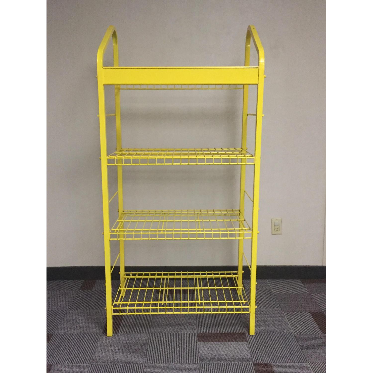 Vintage Yellow Metal Shelving Unit - image-3