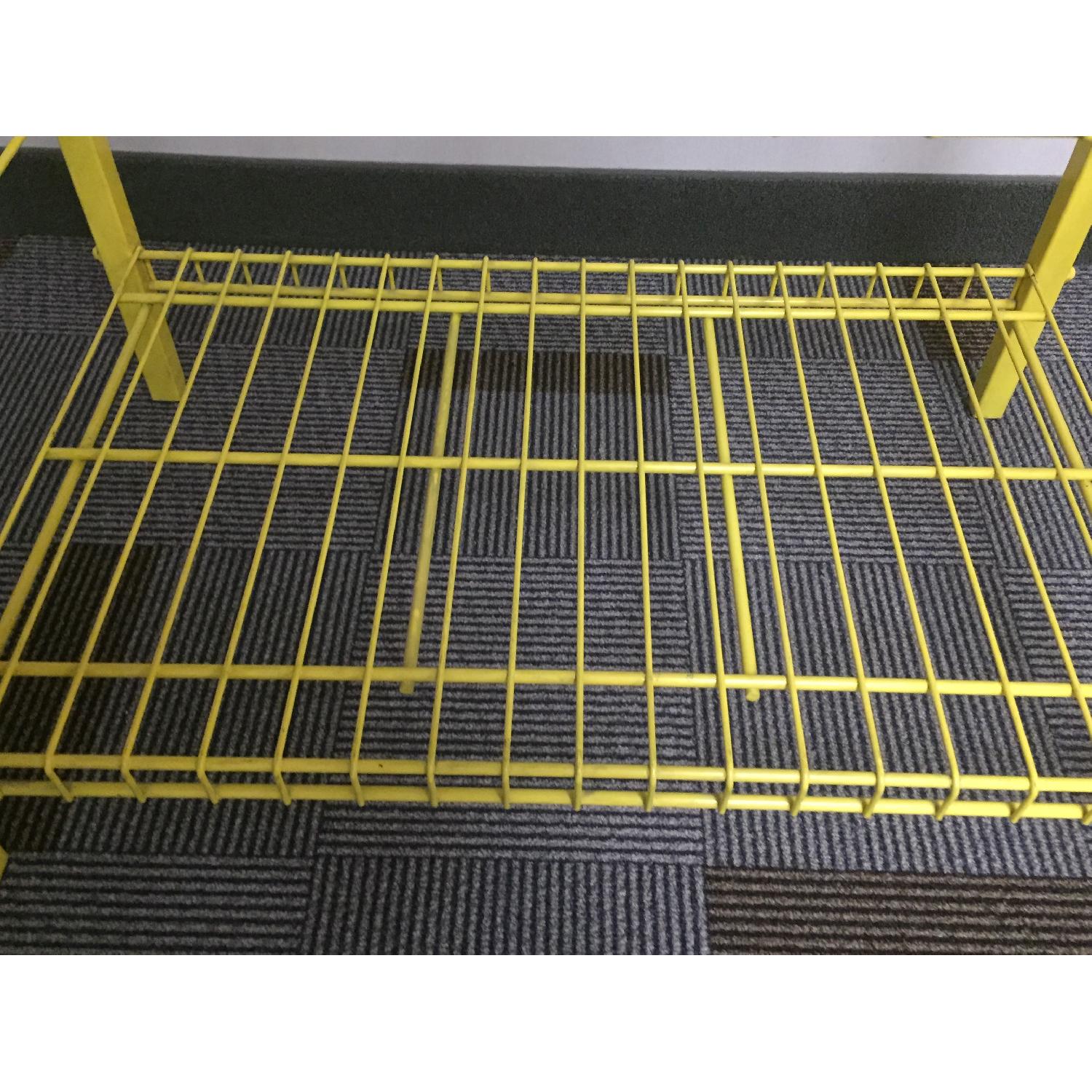 Vintage Yellow Metal Shelving Unit - image-4