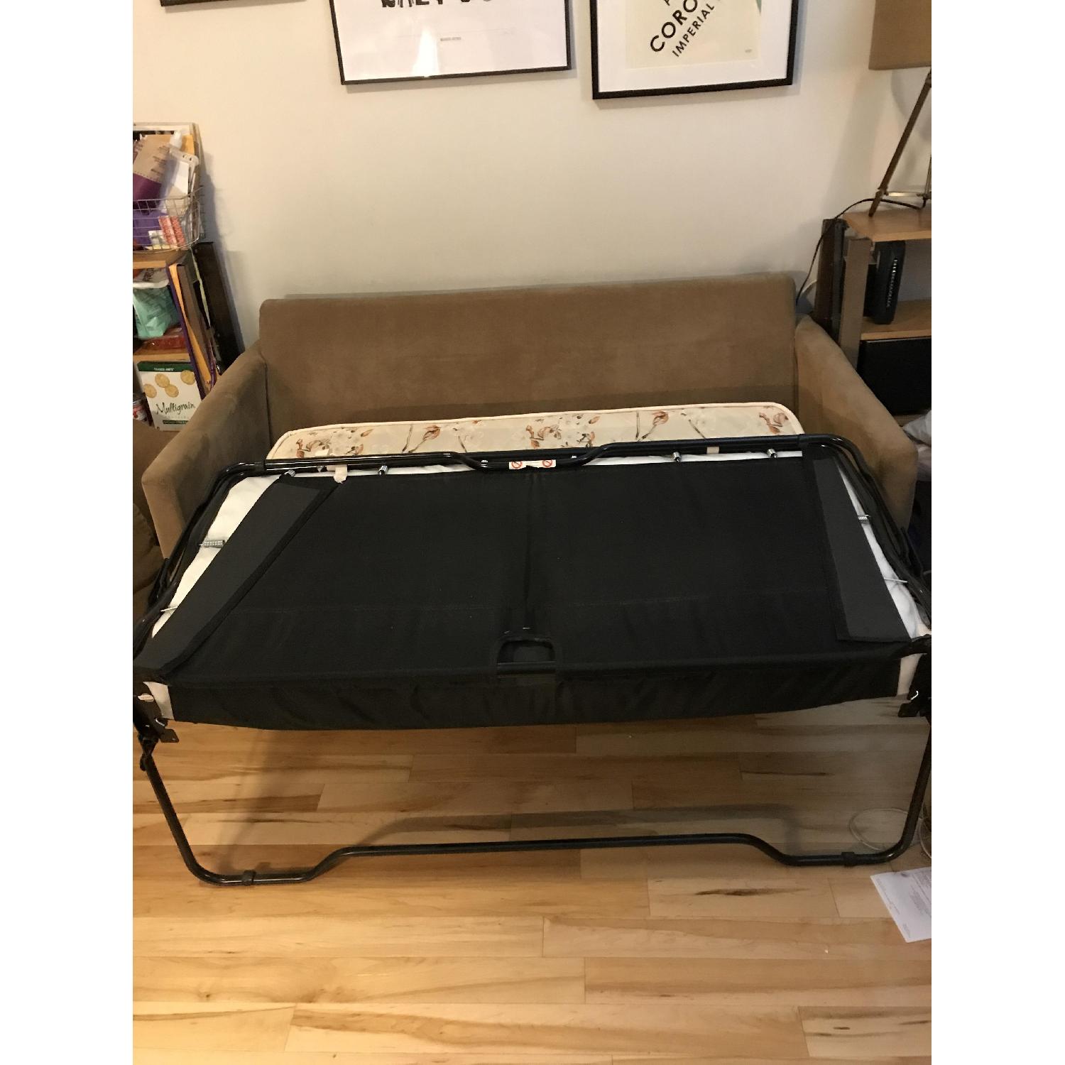 Jennifer Convertibles Corduroy Pull-Out Love Seat - image-2