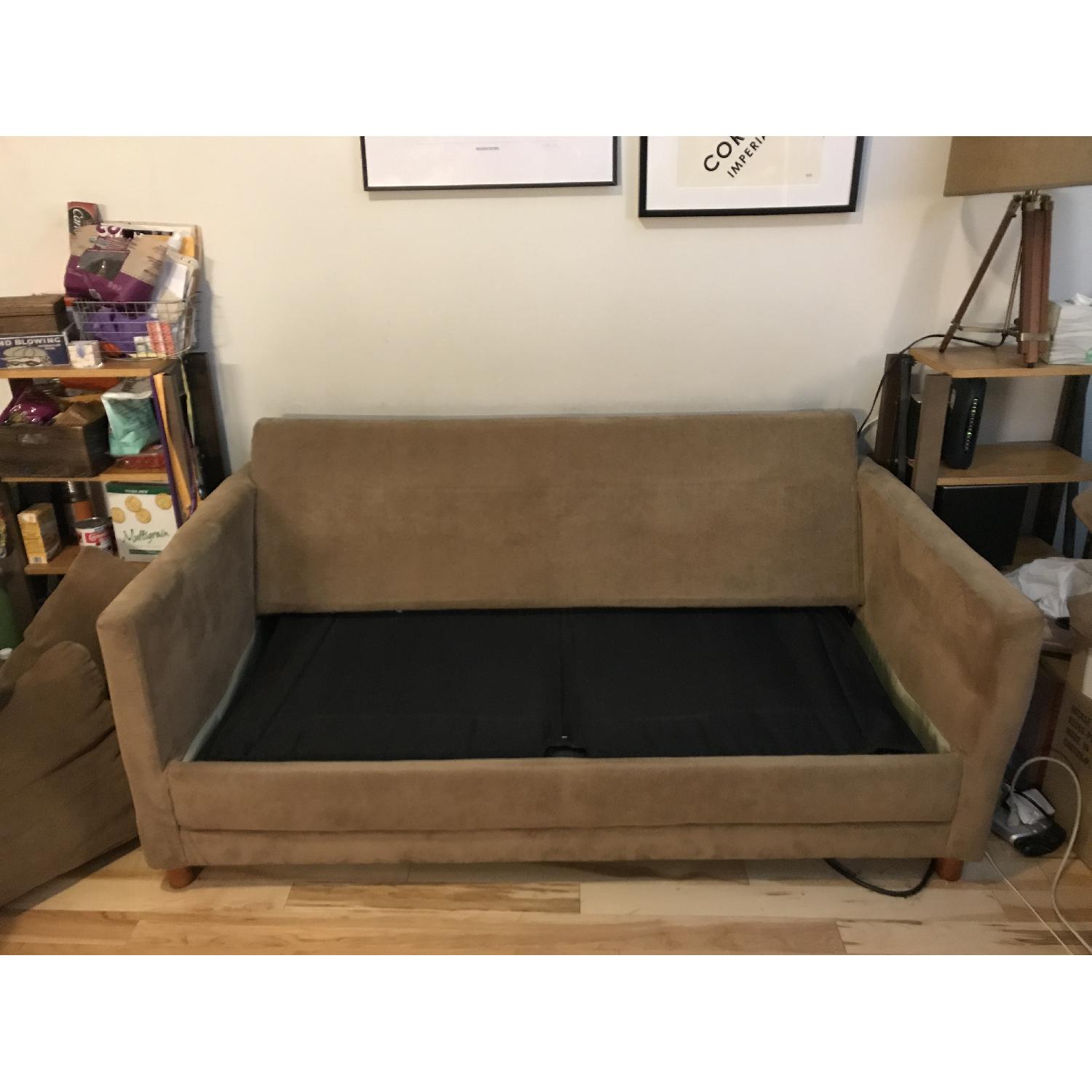 Jennifer Convertibles Corduroy PullOut Love Seat AptDeco