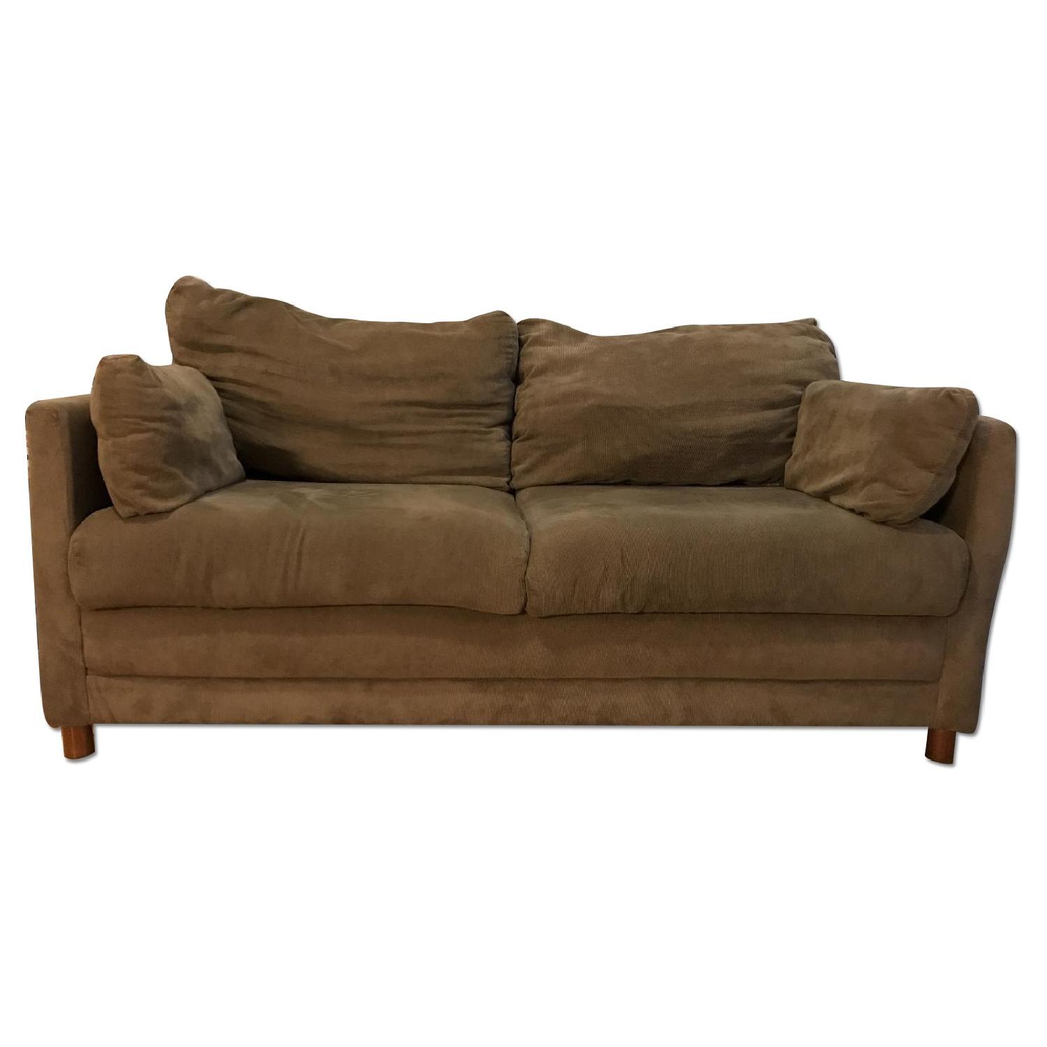 Jennifer Convertibles Corduroy PullOut Love Seat AptDeco