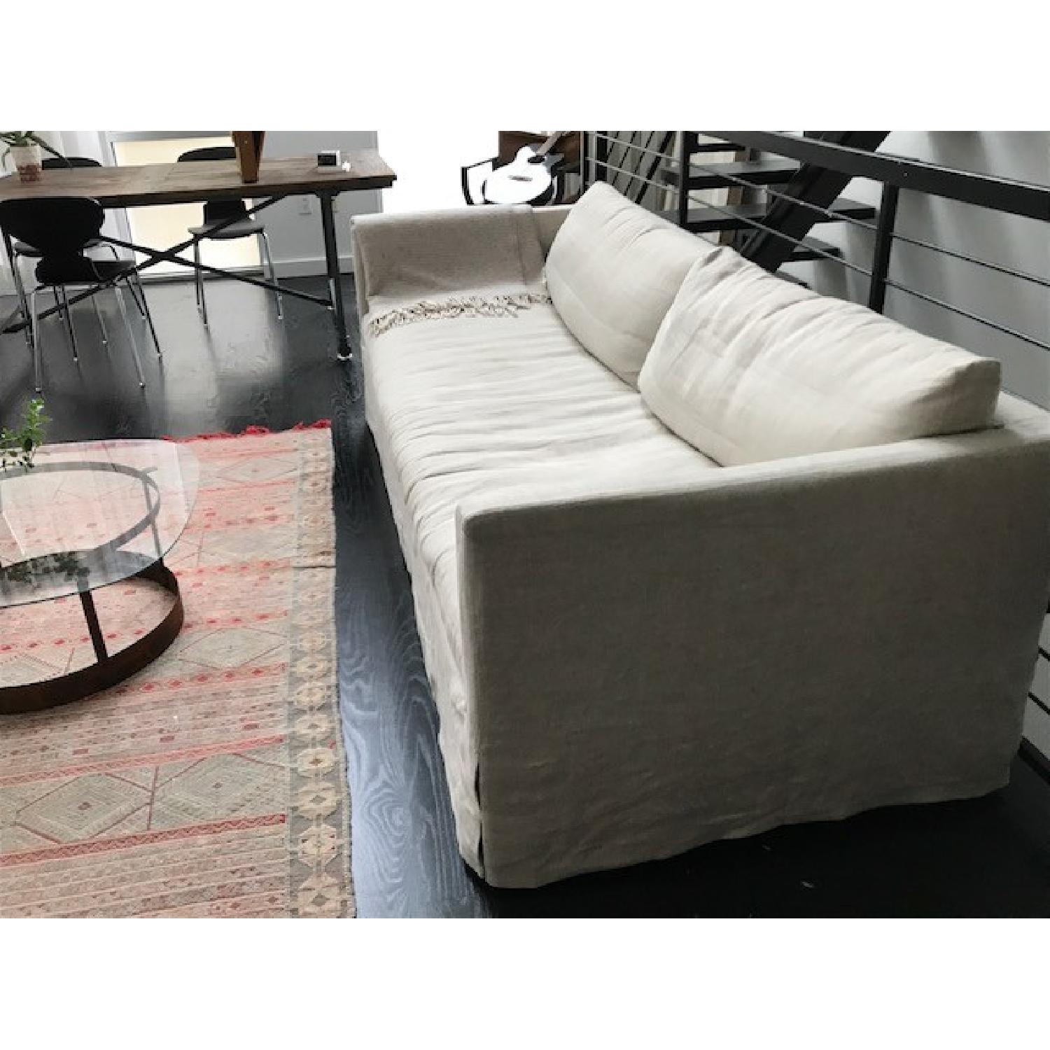 Restoration Hardware Linen Sofa - image-3