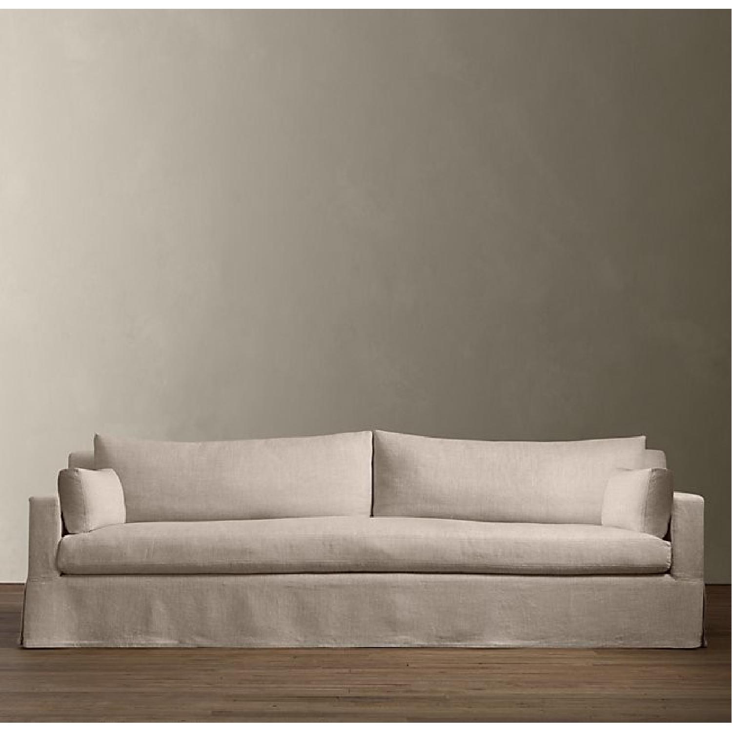 Restoration Hardware Linen Sofa - image-5