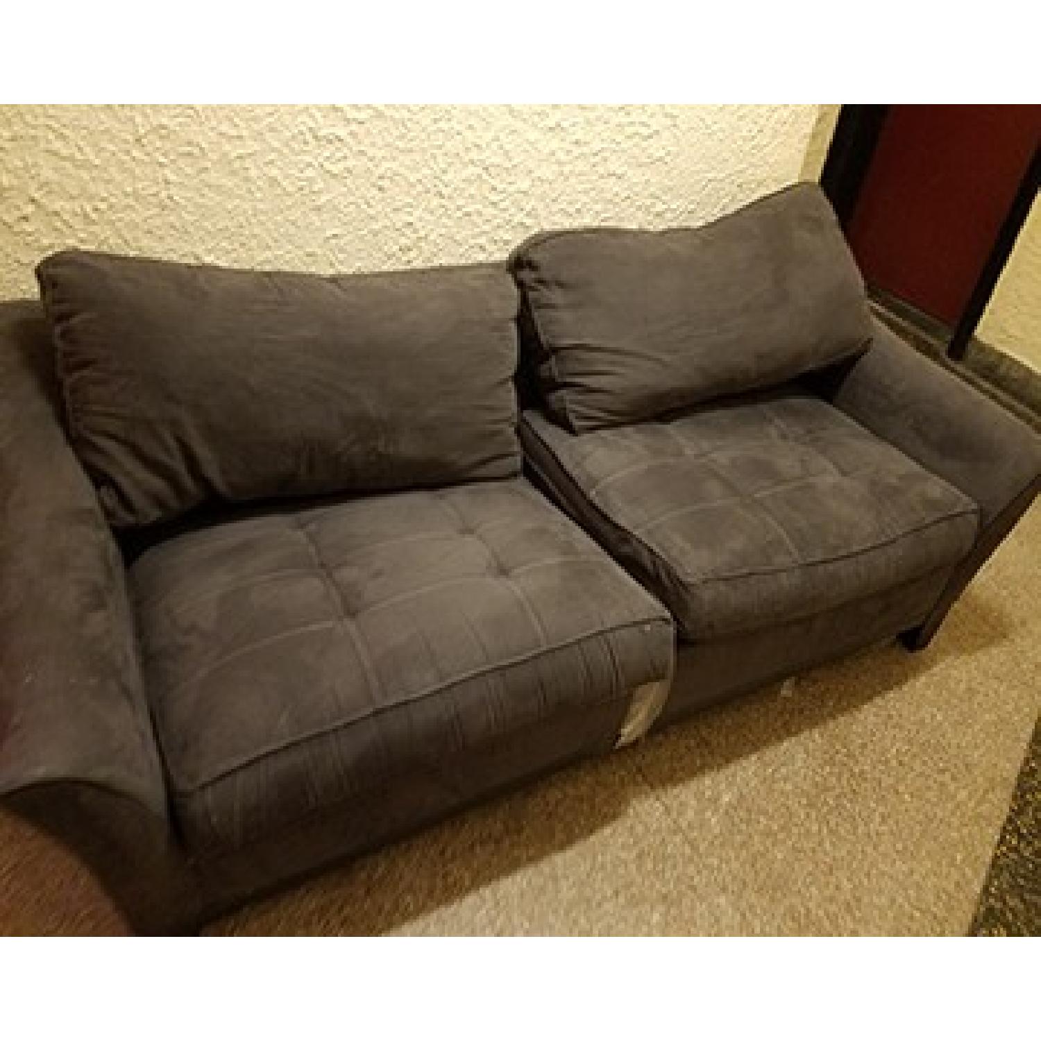 Raymour & Flanigan Rory Microfiber Sofa - image-1