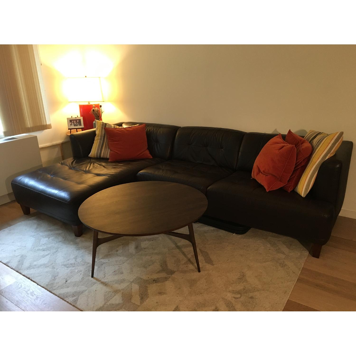 Macy's 2-Piece Leather Chaise Sectional Sofa - image-3