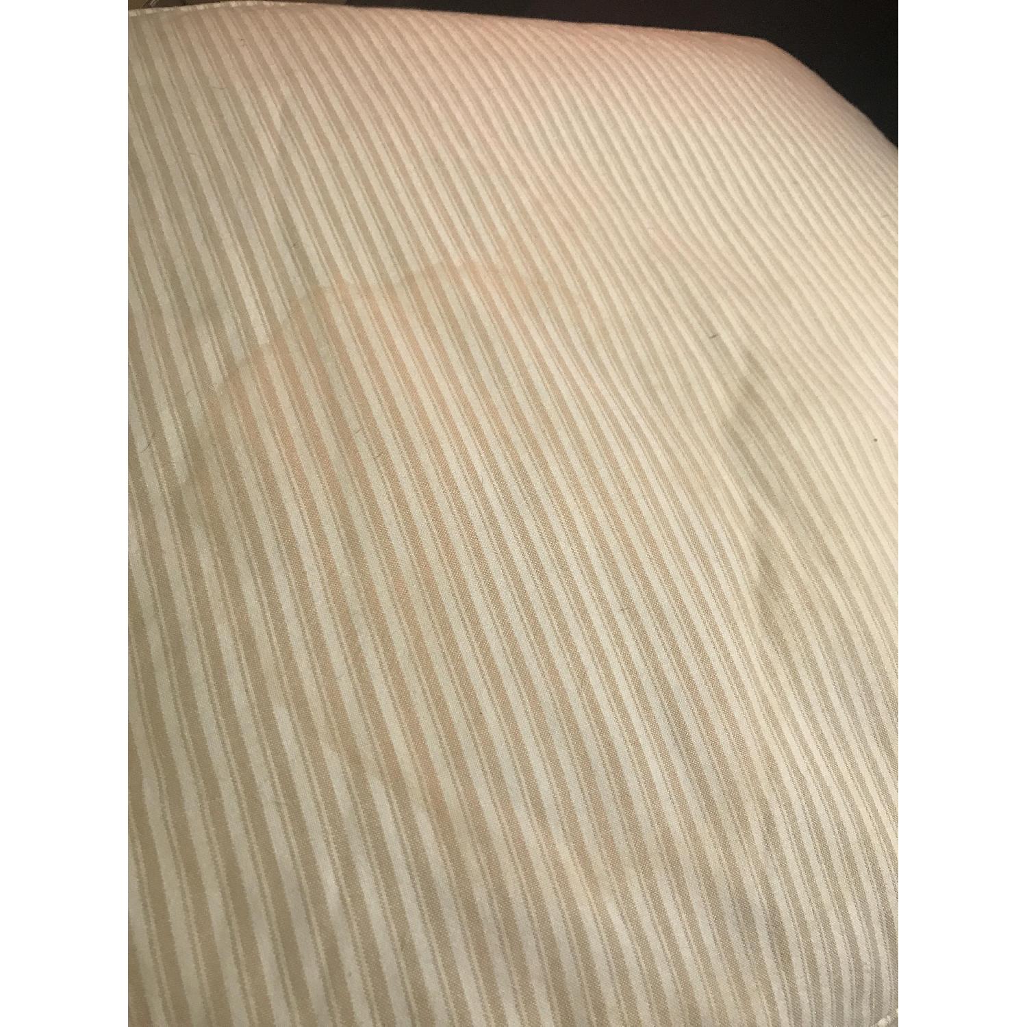 Crate & Barrel Avery Swivel Glider with w/ Pinstripe Slipcover - image-7