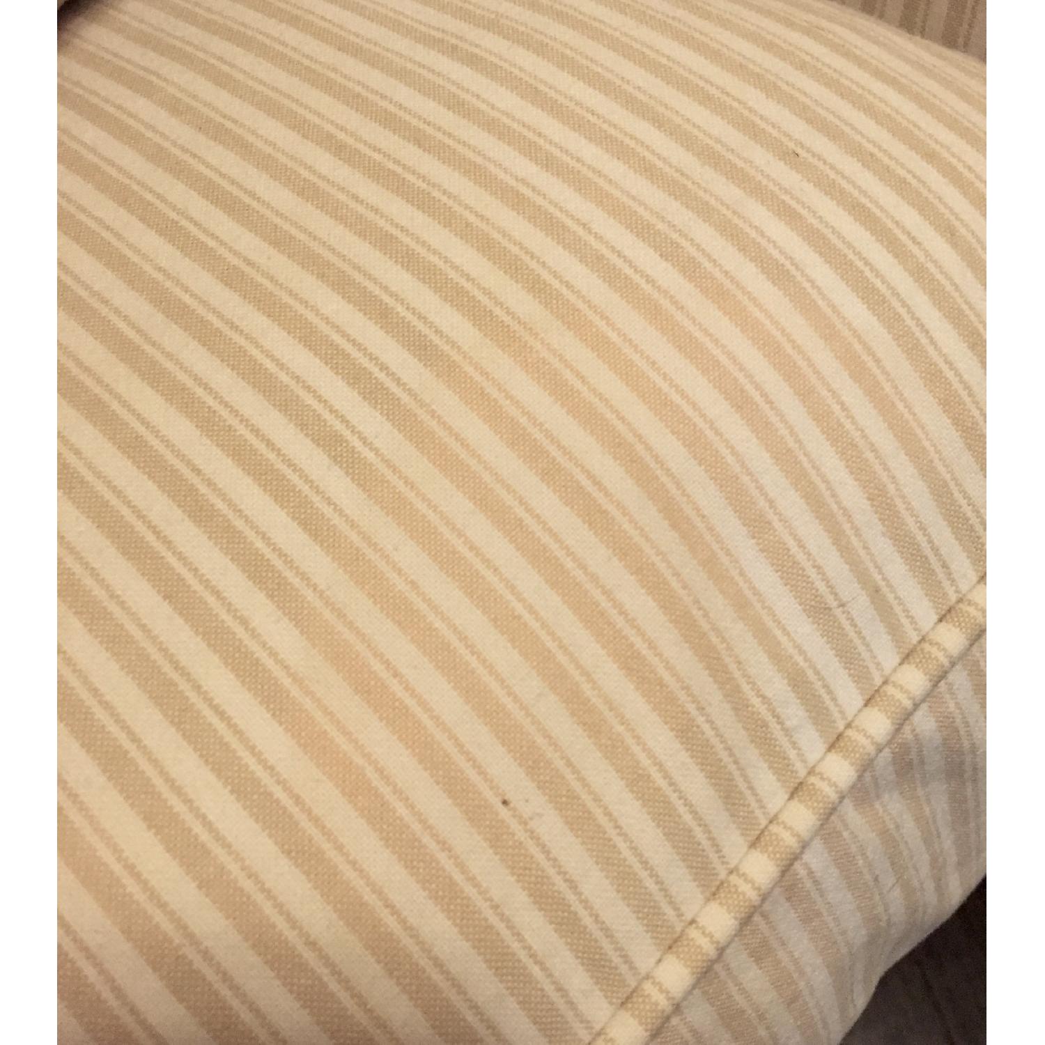 Crate & Barrel Avery Swivel Glider with w/ Pinstripe Slipcover - image-8