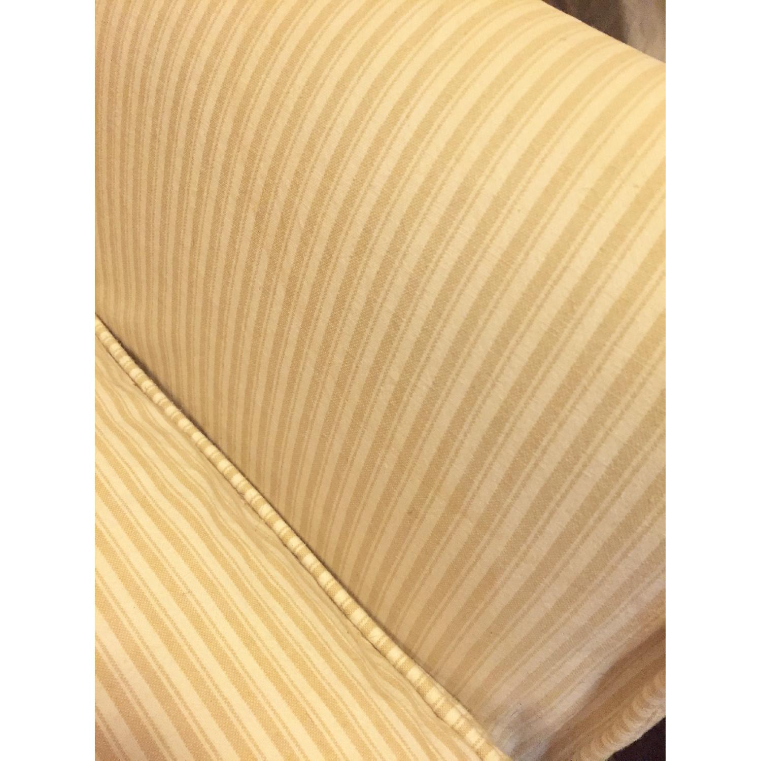 Crate & Barrel Avery Swivel Glider with w/ Pinstripe Slipcover - image-11