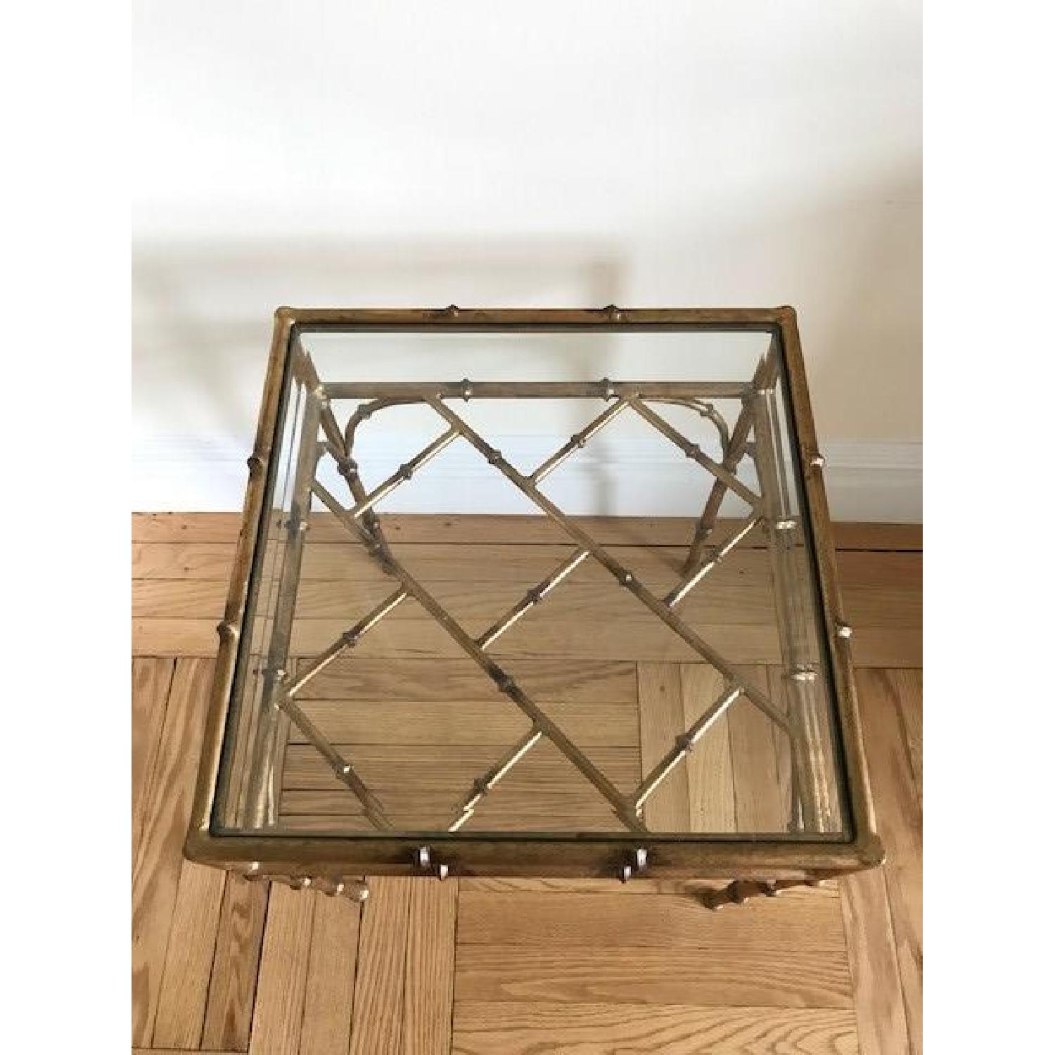 One Kings Lane Bamboo Glass & Gold Side Table - image-4