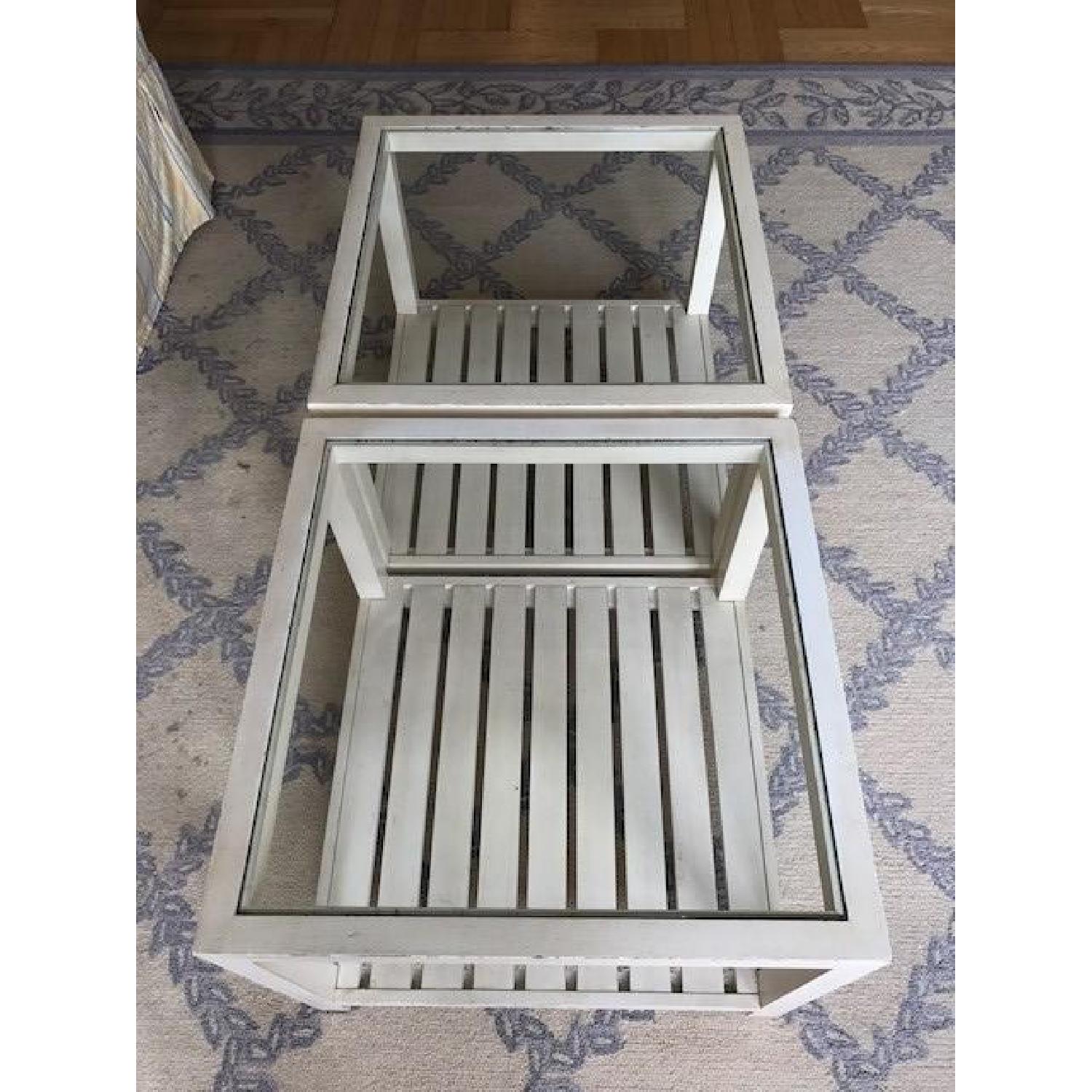 Ethan Allen White Bunching Coffee Tables - image-5