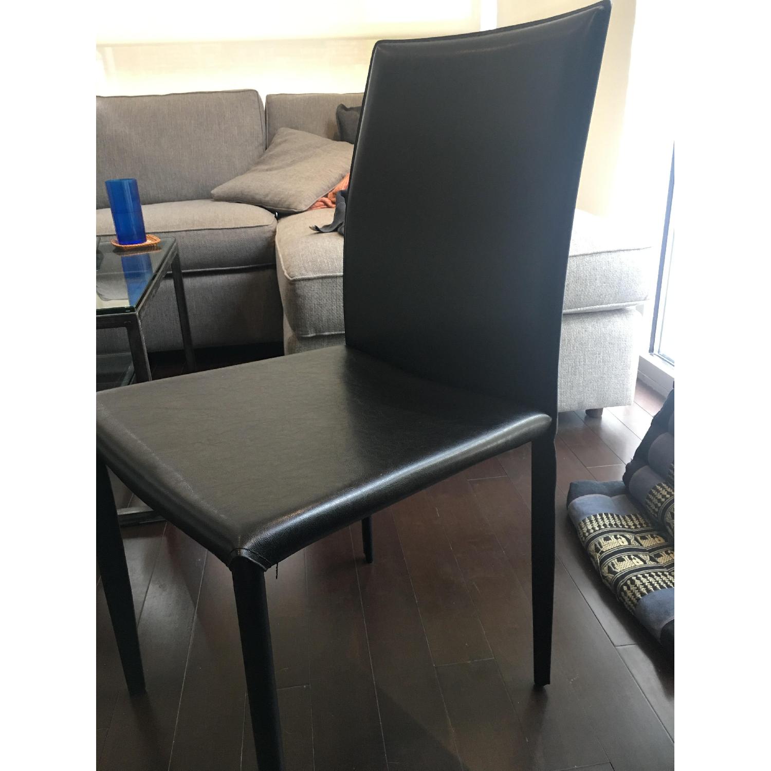Safavieh Black Leather Caldwell Chairs - image-2