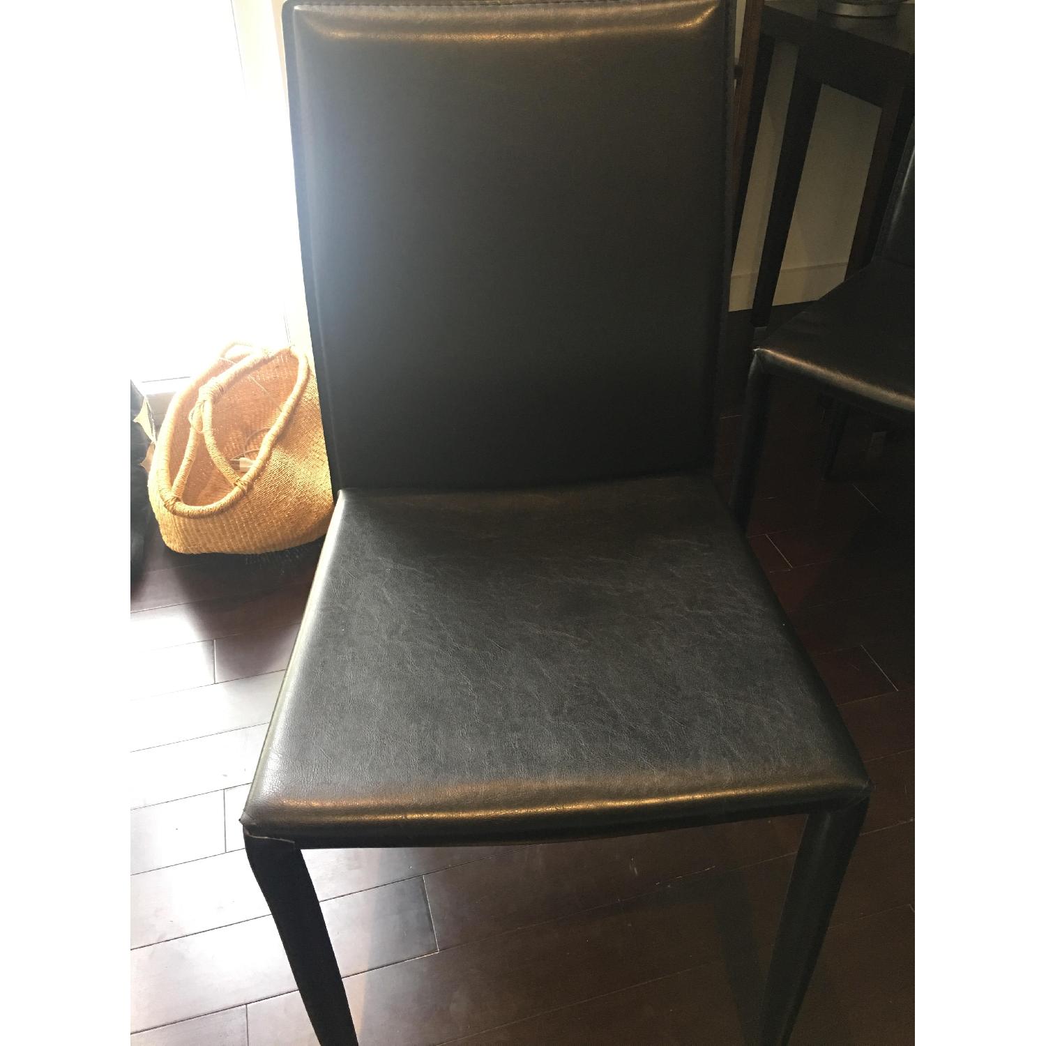 Safavieh Black Leather Caldwell Chairs - image-3