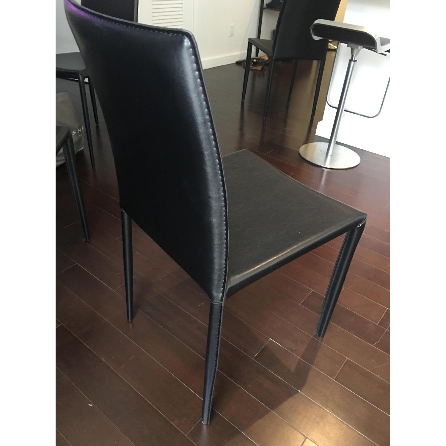 Safavieh Black Leather Caldwell Chairs - image-4