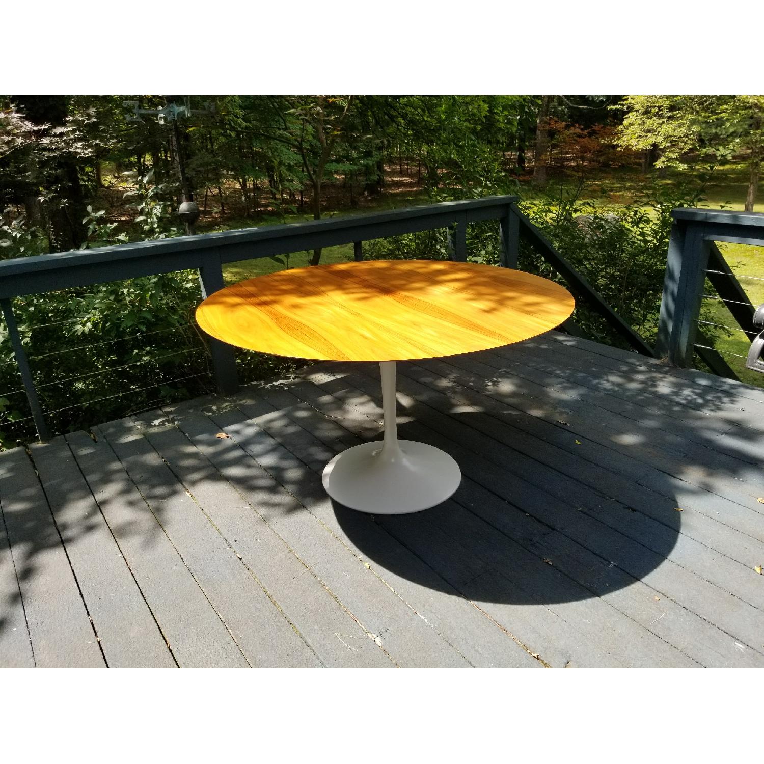 White on White Saarinen Tulip Style Round Dining Table - image-1