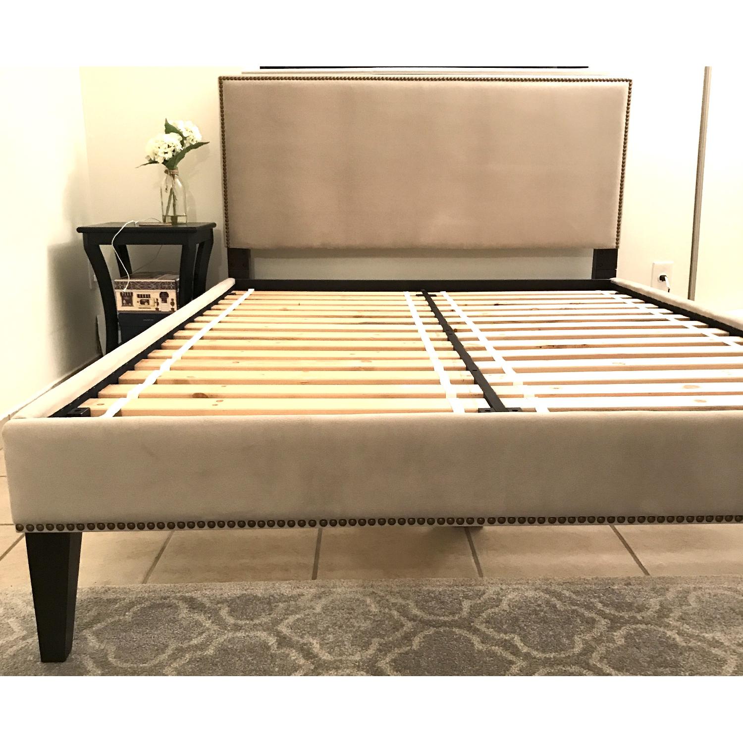 West Elm Low Upholstered Nailhead Bed - image-3