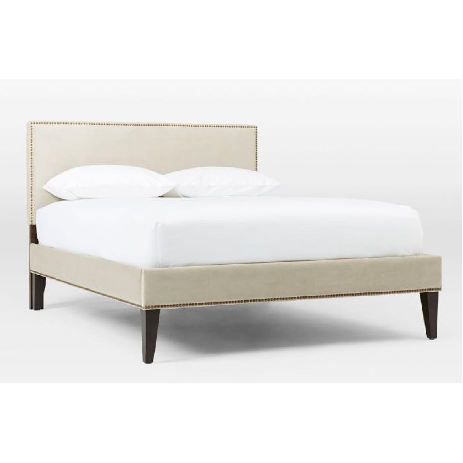 West Elm Low Upholstered Nailhead Bed - image-7