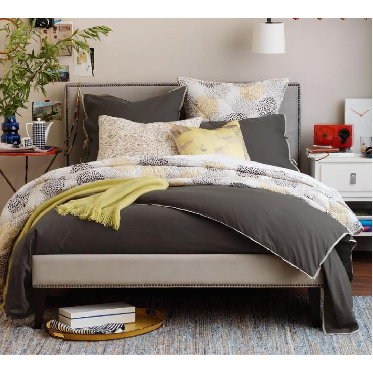 West Elm Low Upholstered Nailhead Bed - image-8