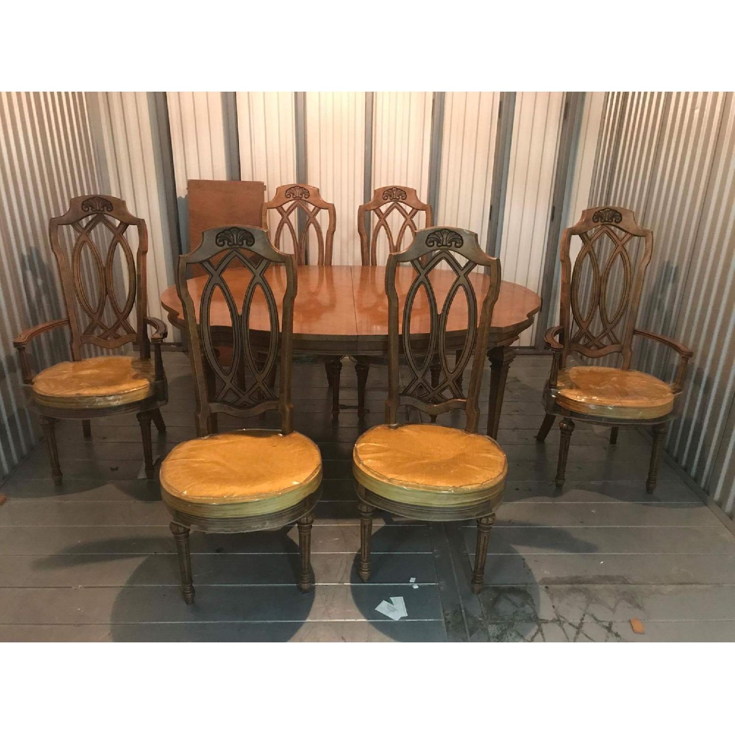 Vintage 1970s Extendable Dining Table w/ 6 Chairs - image-5
