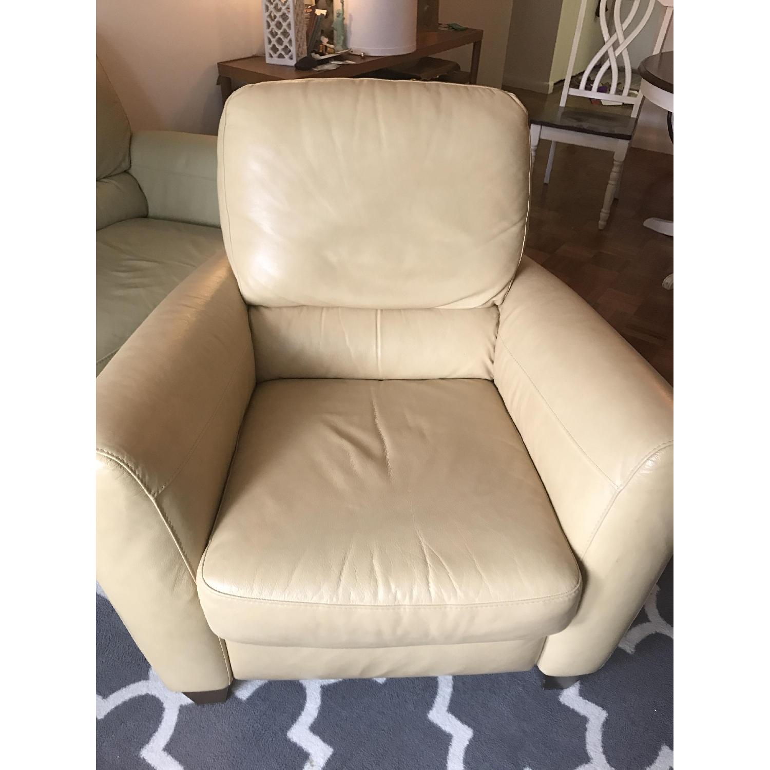 Macy's Almafi Yellow Leather Recliner - image-1