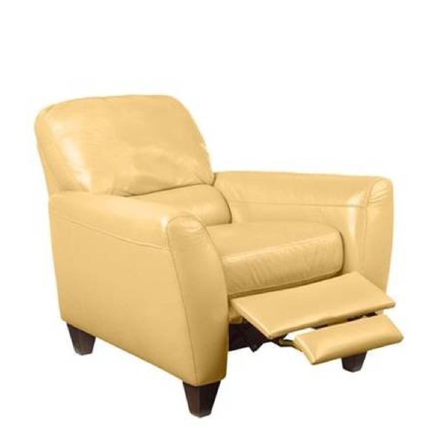 Macy's Almafi Yellow Leather Recliner AptDeco