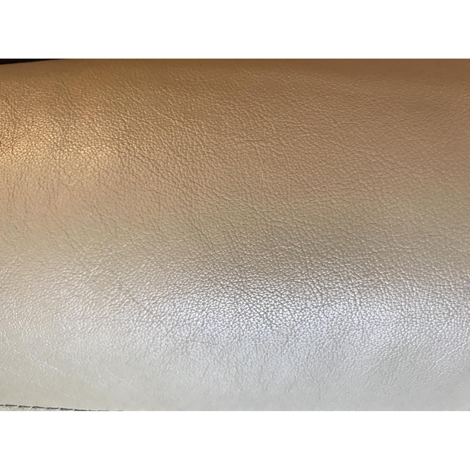 Macy's Amalfi Green Leather Sofa - image-4