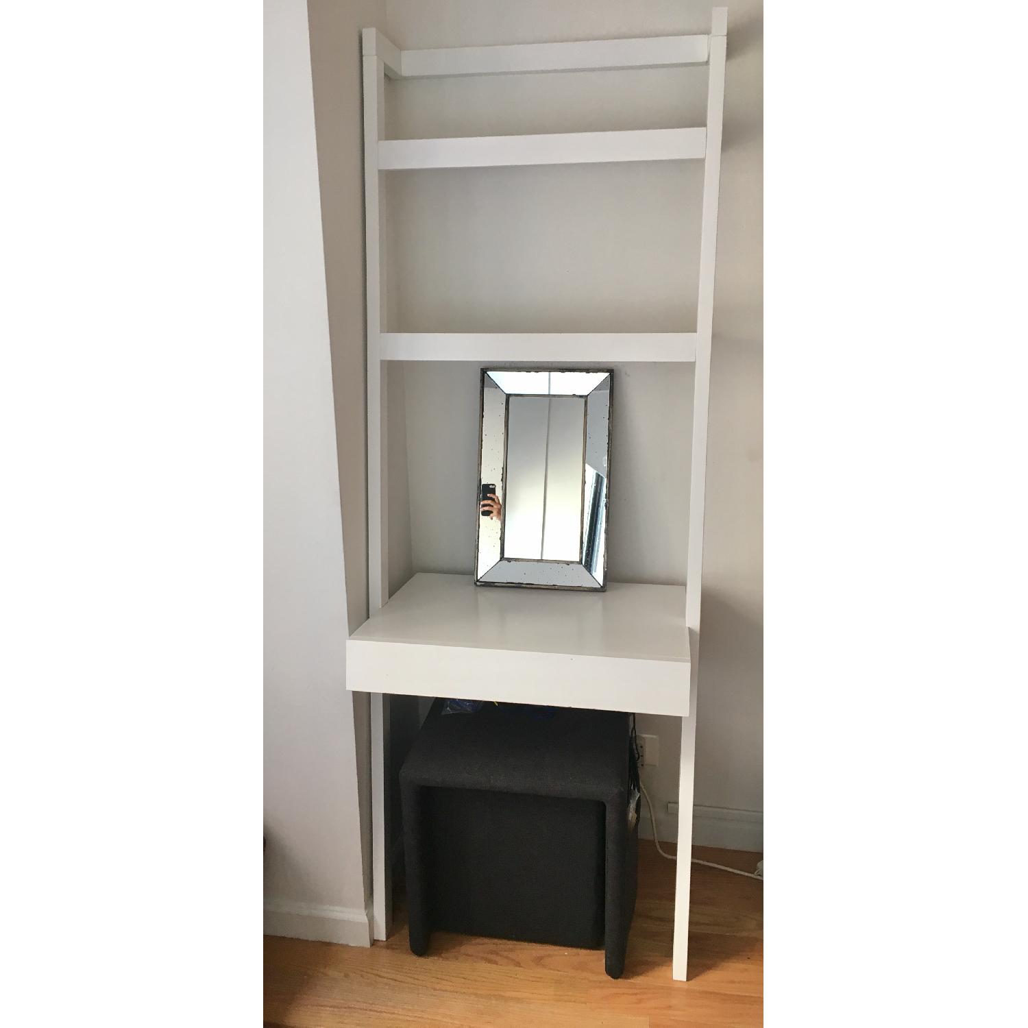 Crate & Barrel Sawyer White Leaning Desk - image-2