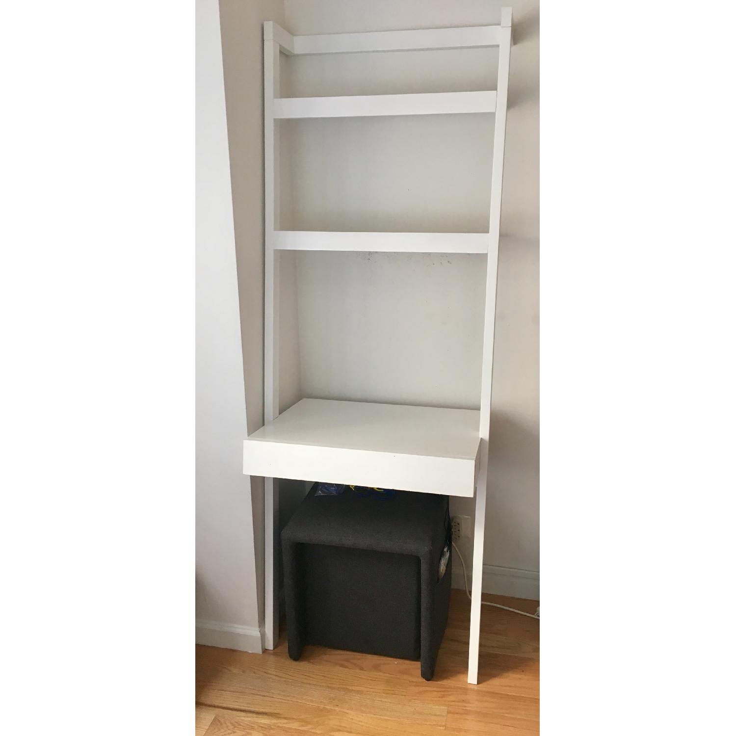 Crate & Barrel Sawyer White Leaning Desk - image-3