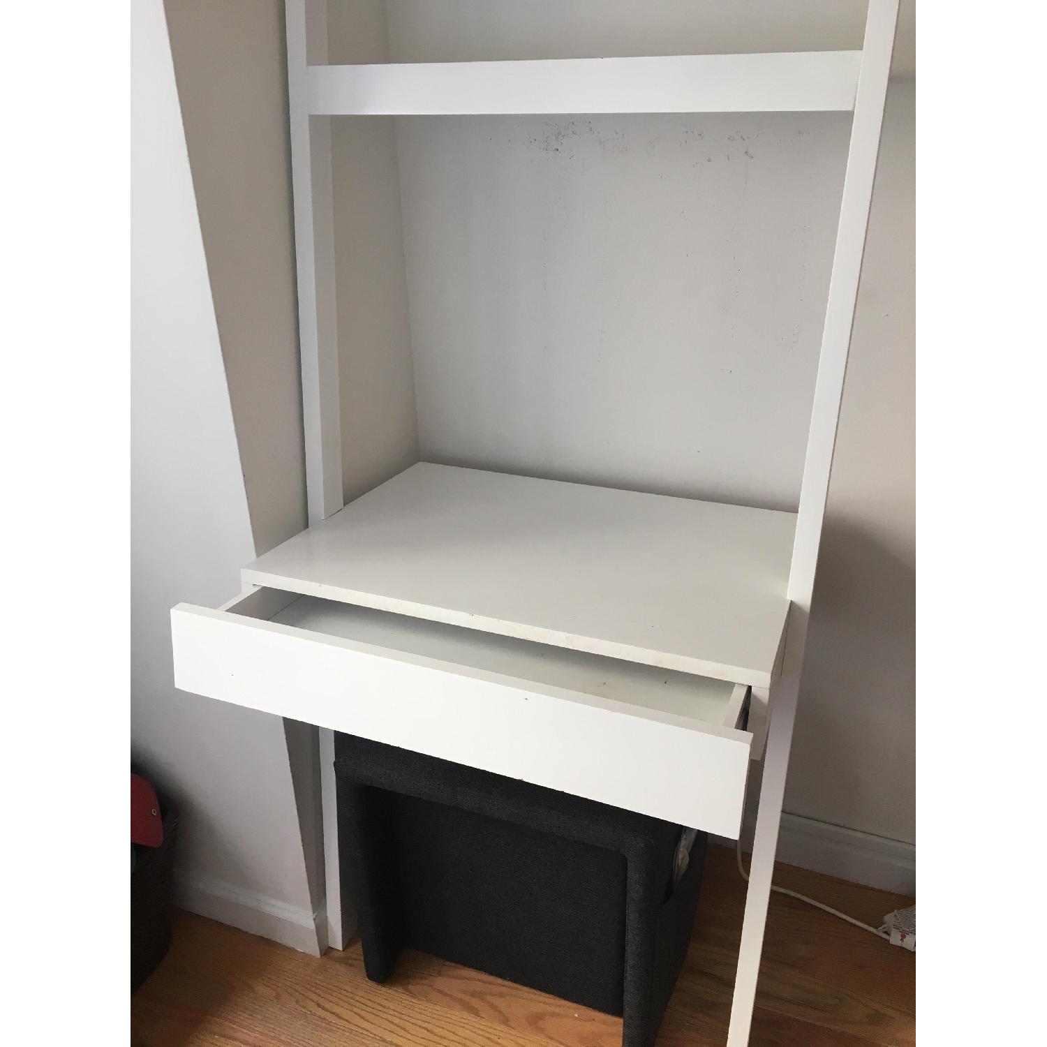 Crate & Barrel Sawyer White Leaning Desk - image-4