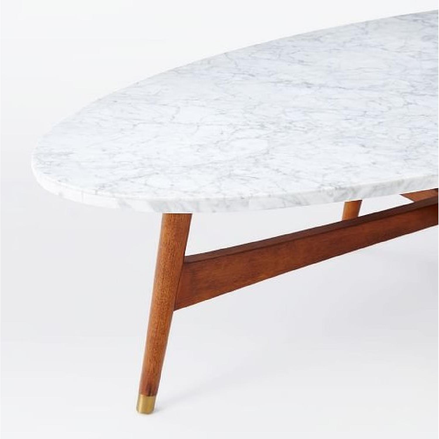 West Elm Reeve MidCentury Oval Coffee Table w/ Marble Top AptDeco