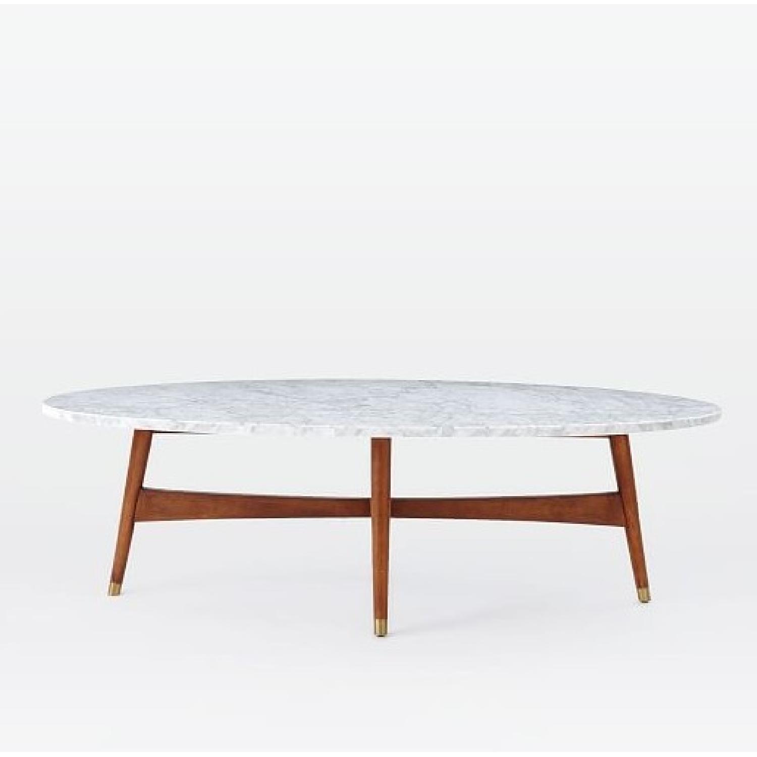 West Elm Reeve MidCentury Oval Coffee Table w/ Marble Top AptDeco