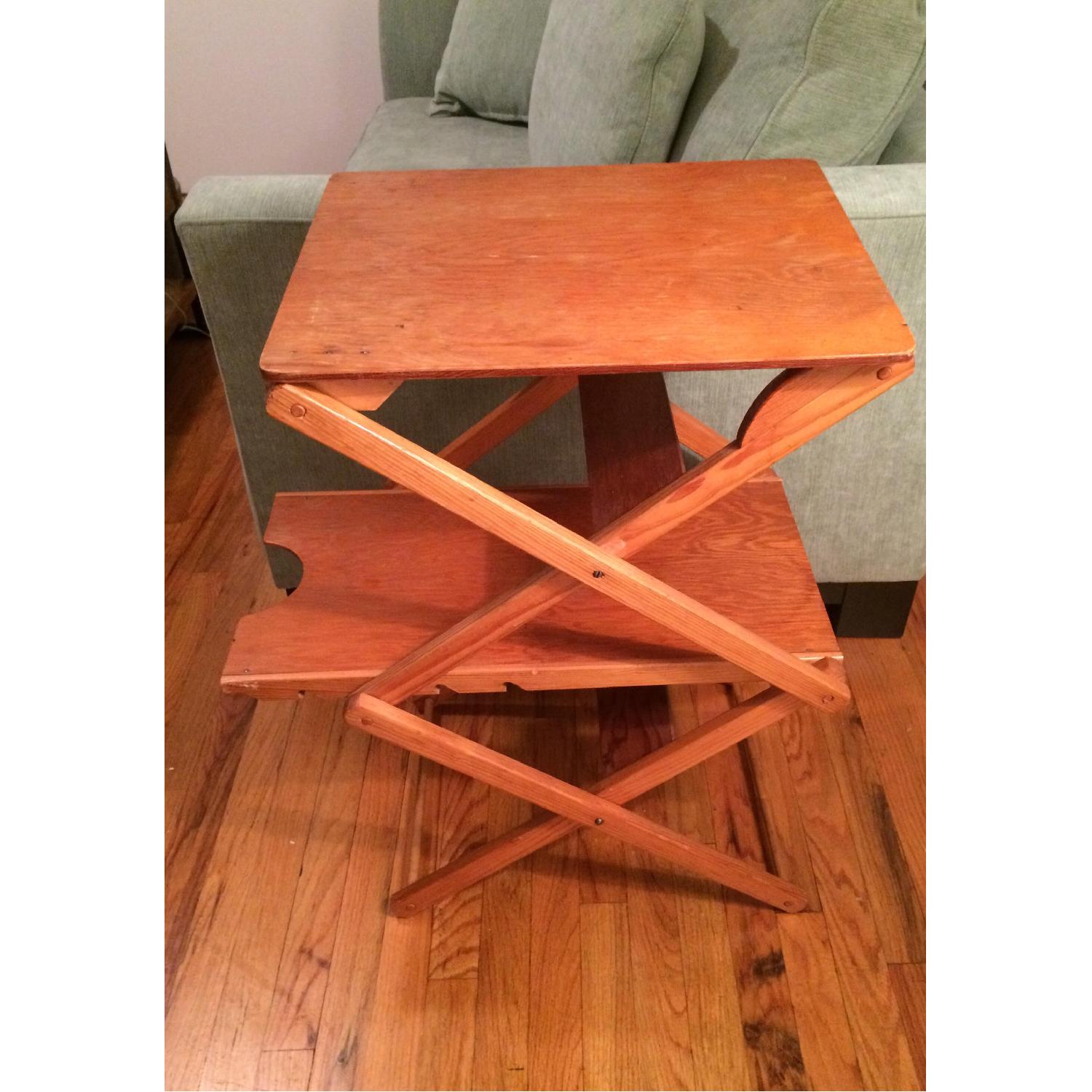 Adjustable Height Folding Side Table - image-1