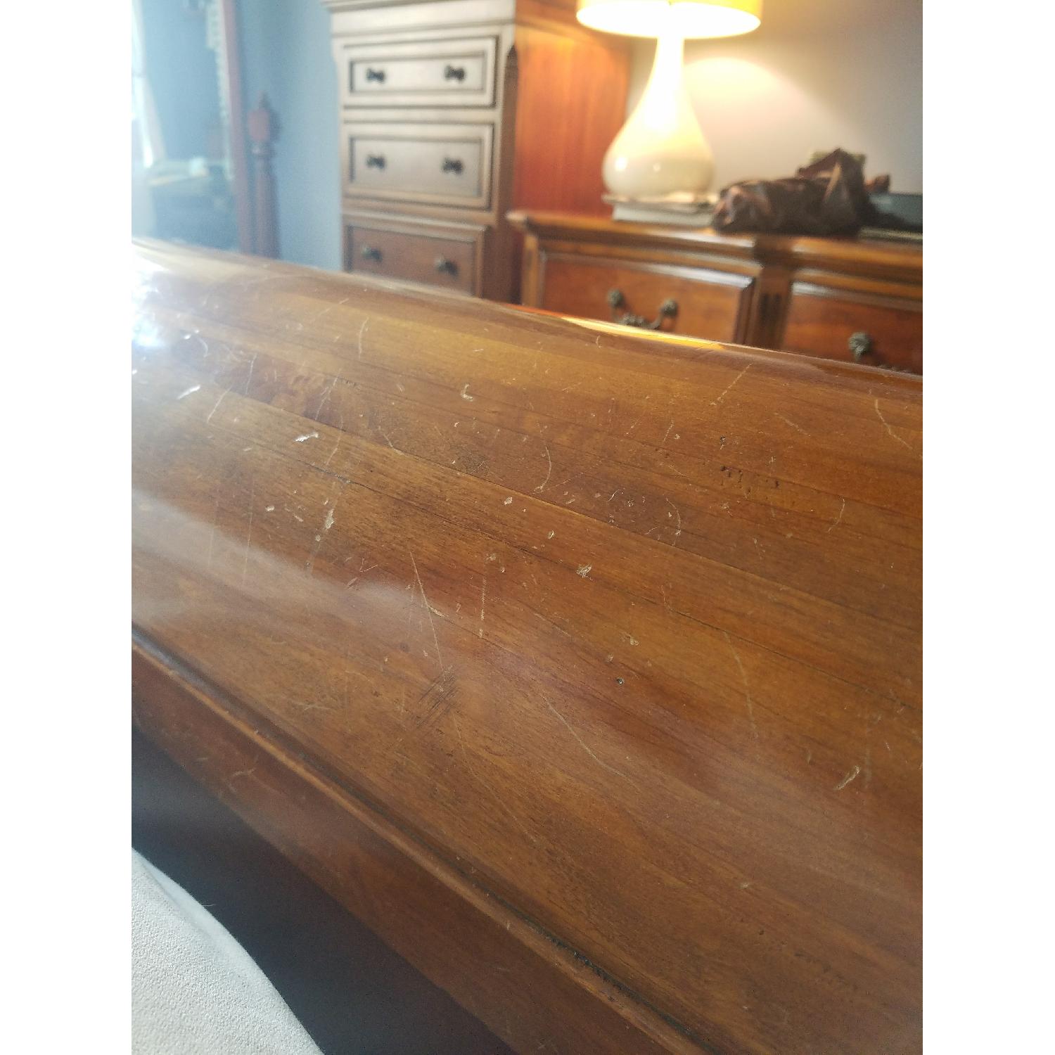 Ethan Allen Burl Sleigh Townhouse Wentworth King Bed - image-2