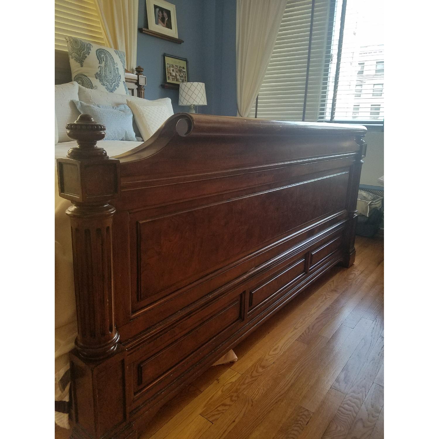 Ethan Allen Burl Sleigh Townhouse Wentworth King Bed - image-5