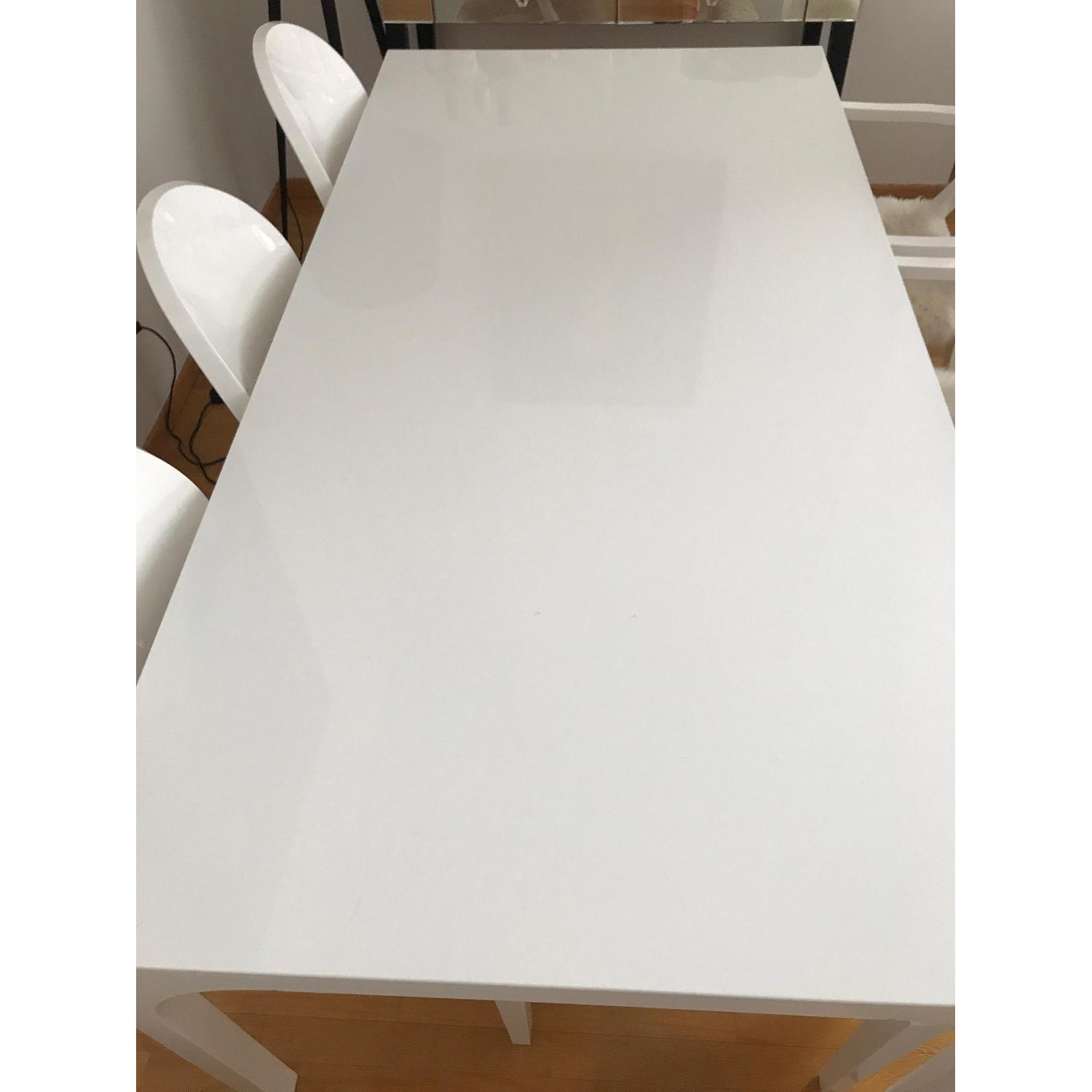 CB2 Aqua Virgo Dining Table w/ 6 Chairs - image-2