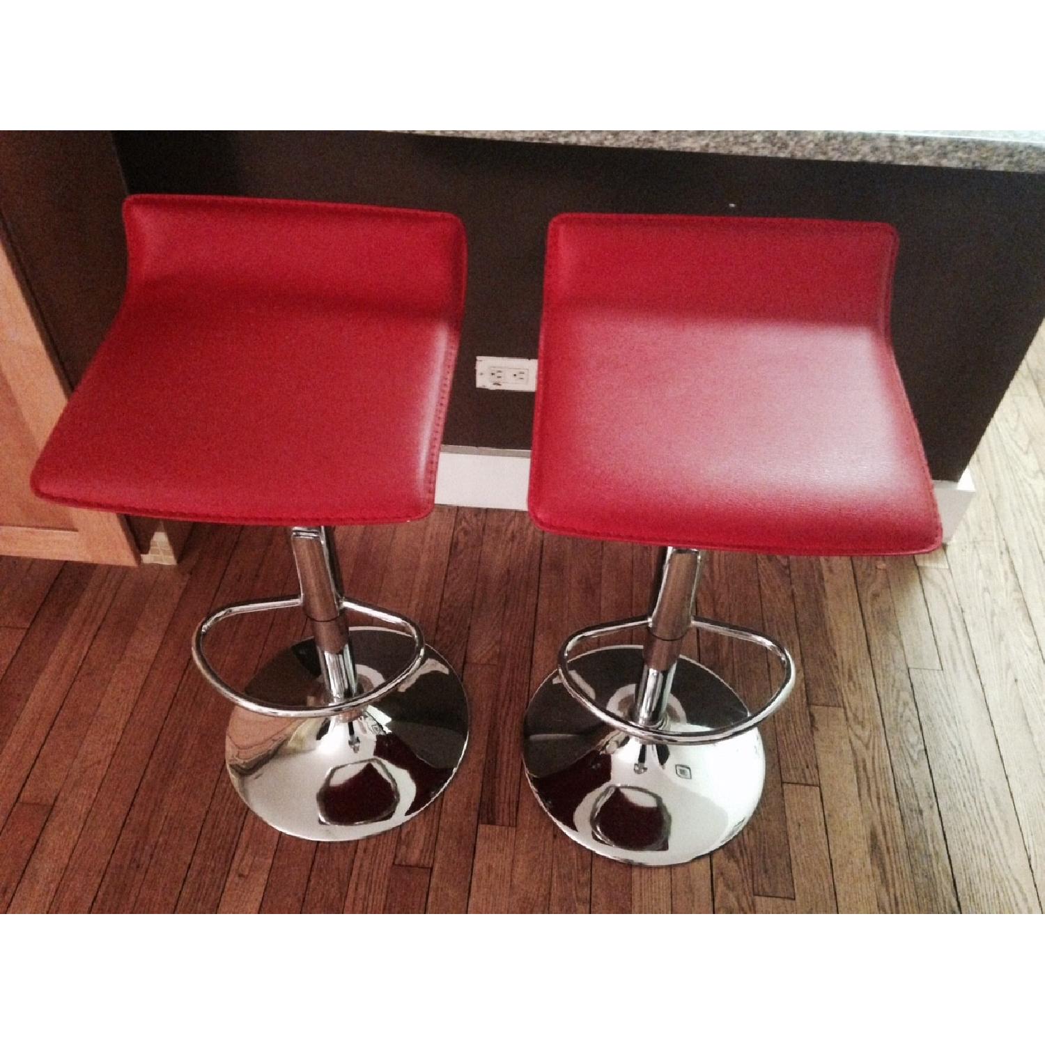 Red Adjustable Height Bar Stool - image-1