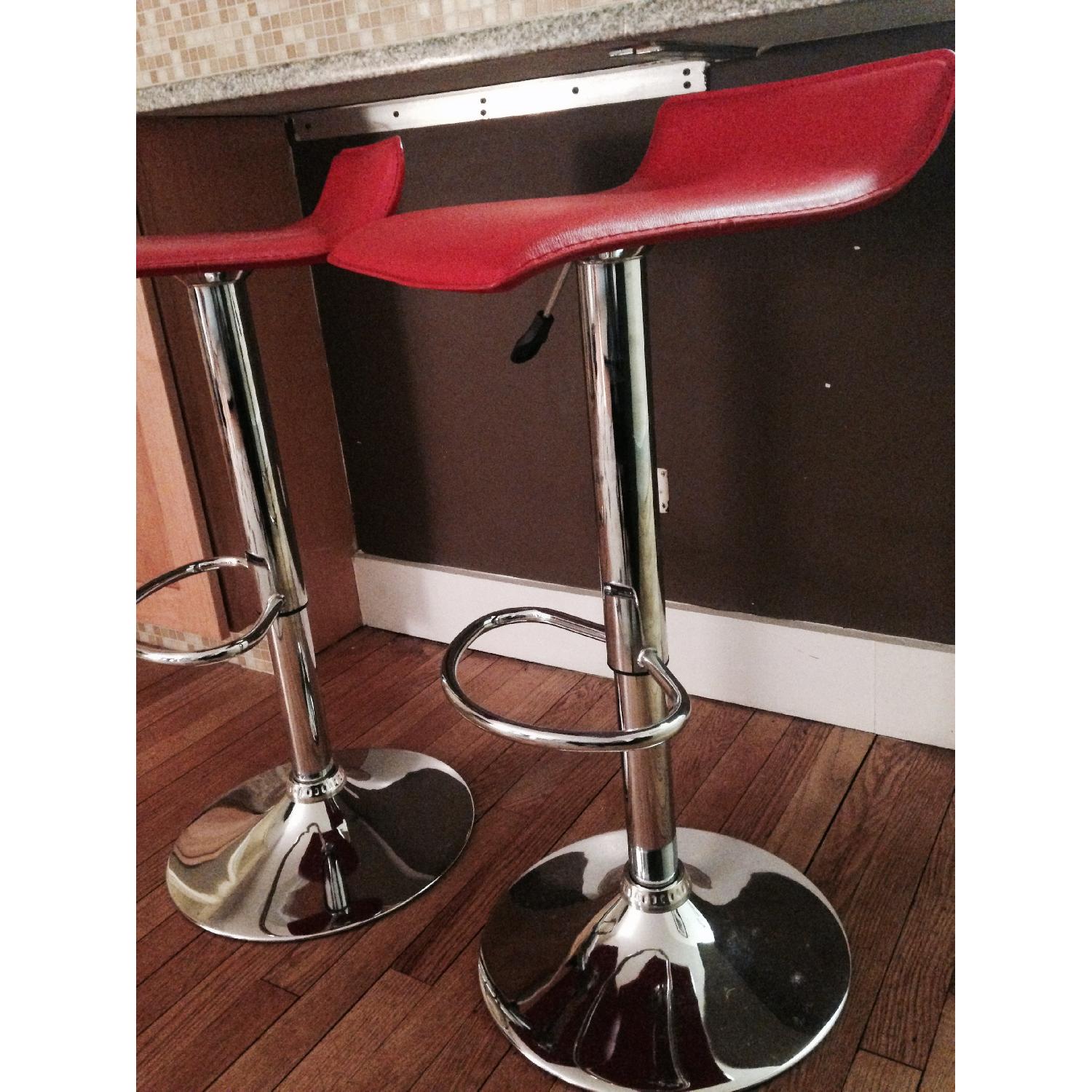Red Adjustable Height Bar Stool - image-5