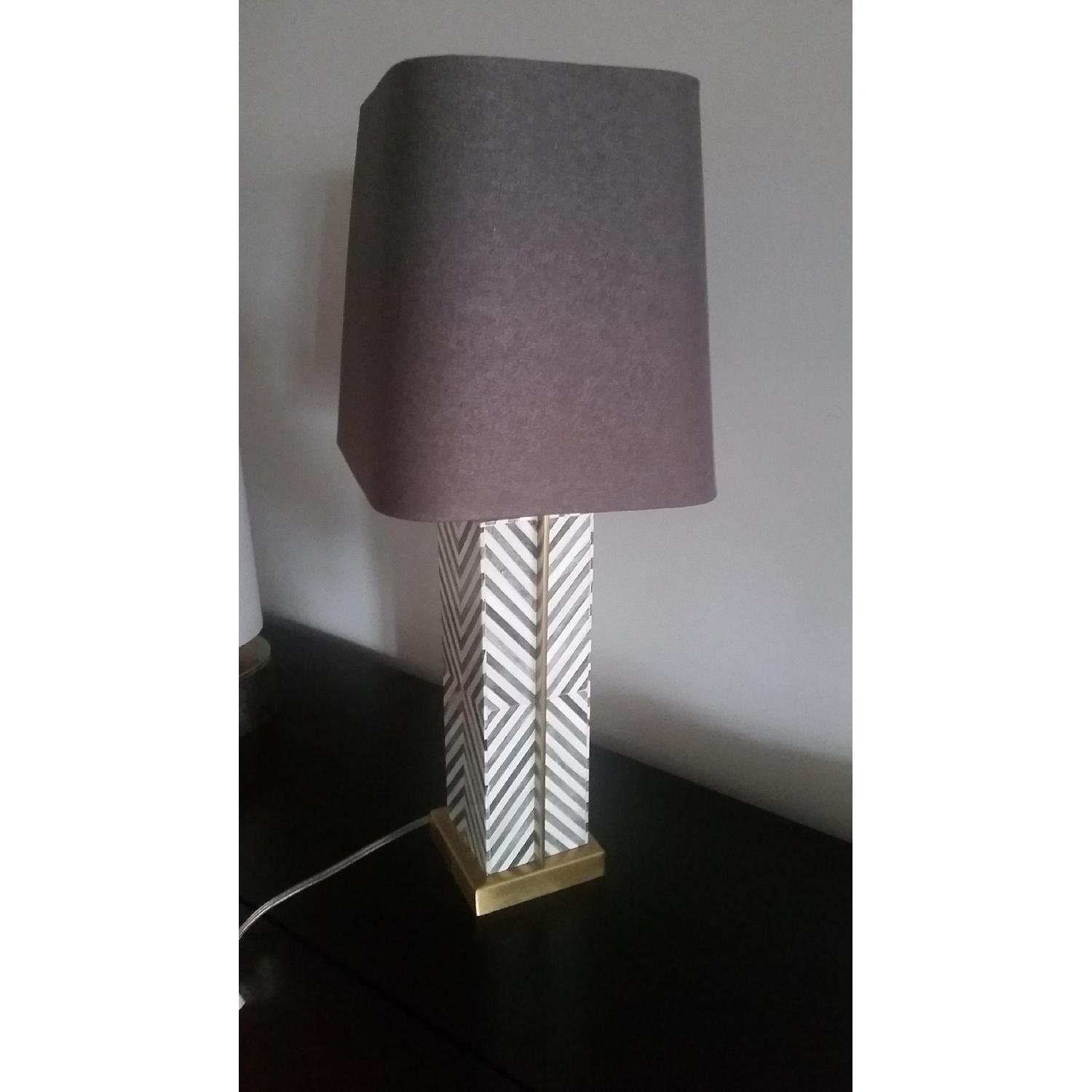 West Elm Chevron Lamp - image-2