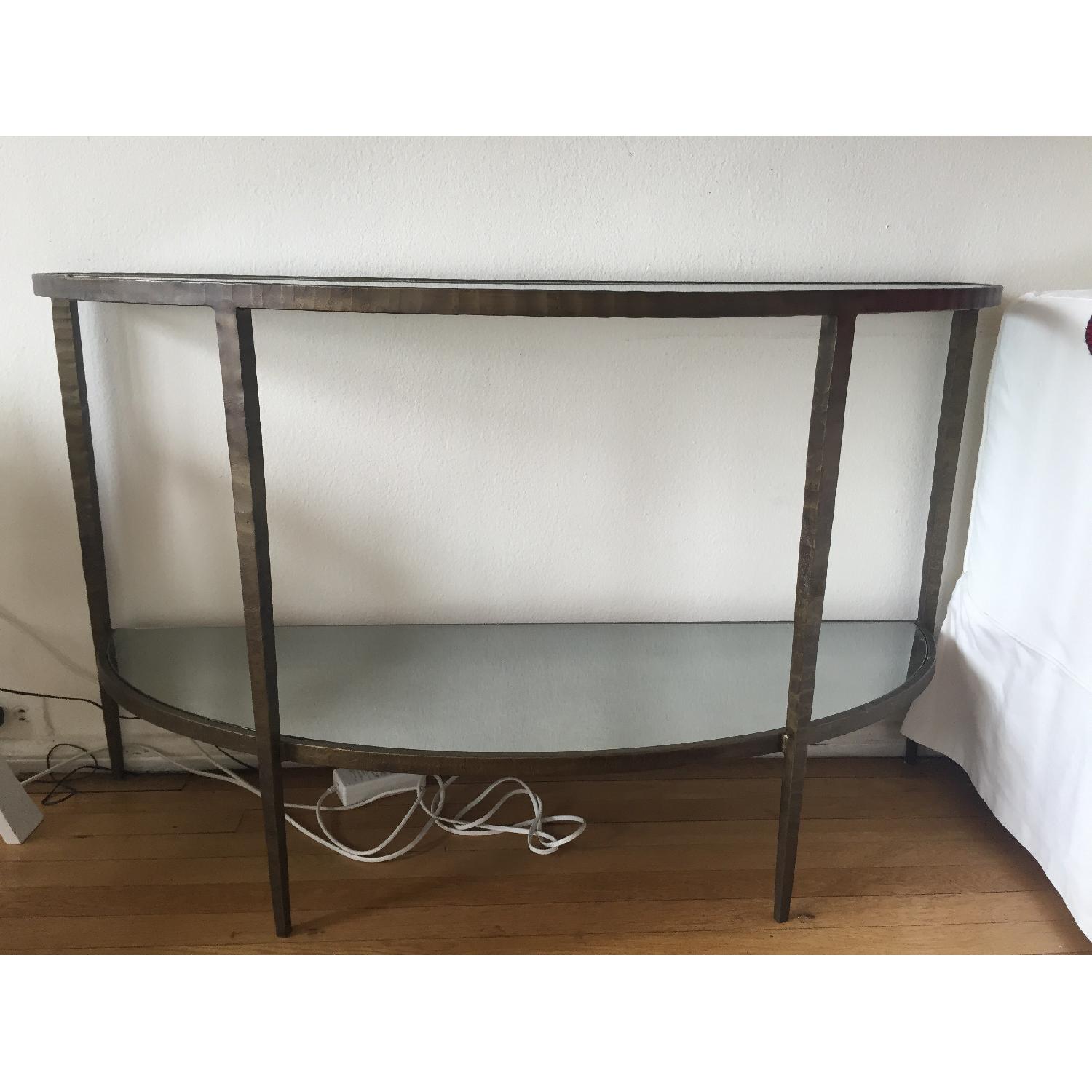 Crate & Barrel Clairemont Demilune Console Table - image-1